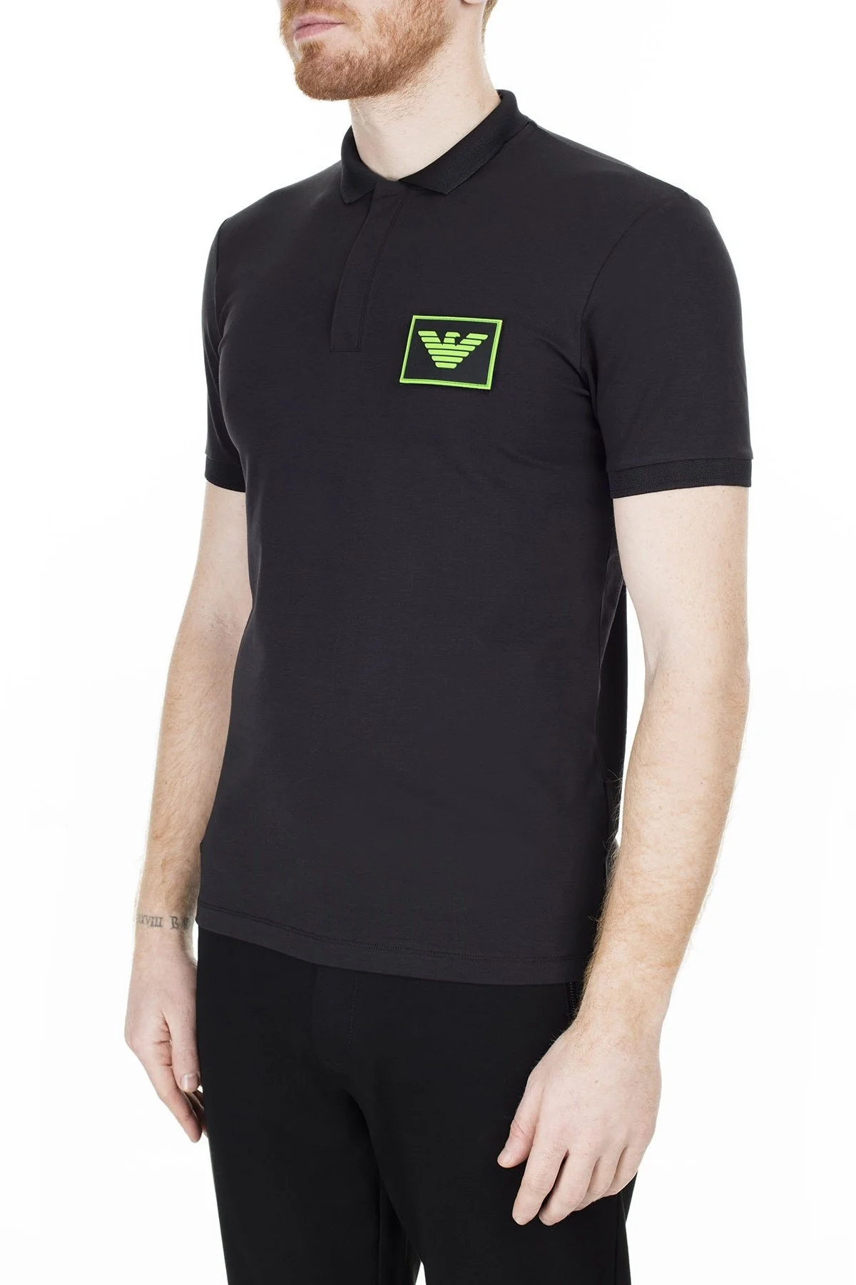 Emporio Armani T Shirt Erkek Polo 3H1F90 1J37Z 0999 SİYAH - 3