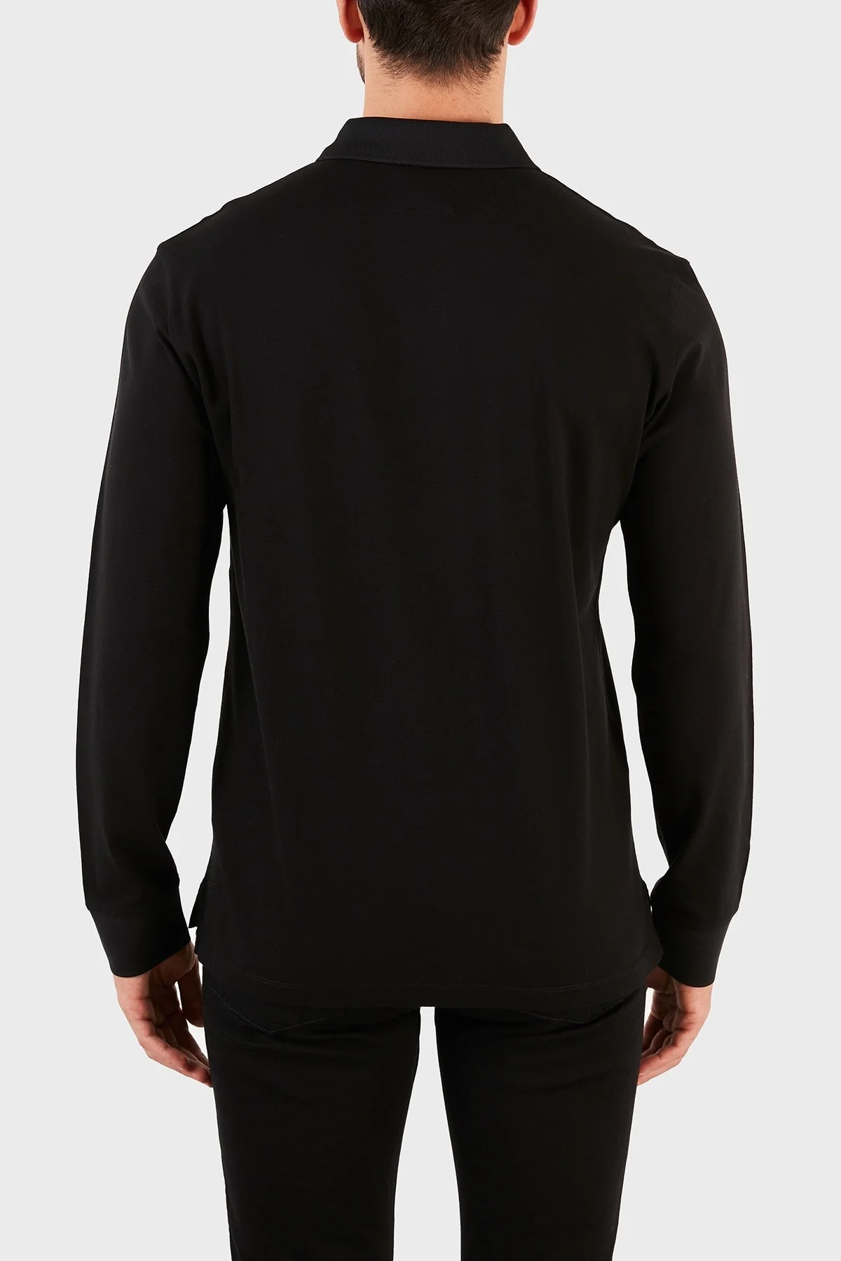 Emporio Armani % 100 Pamuk Düğmeli T Shirt Erkek Polo 8N1FQ0 1JTKZ 0999 SİYAH - 3