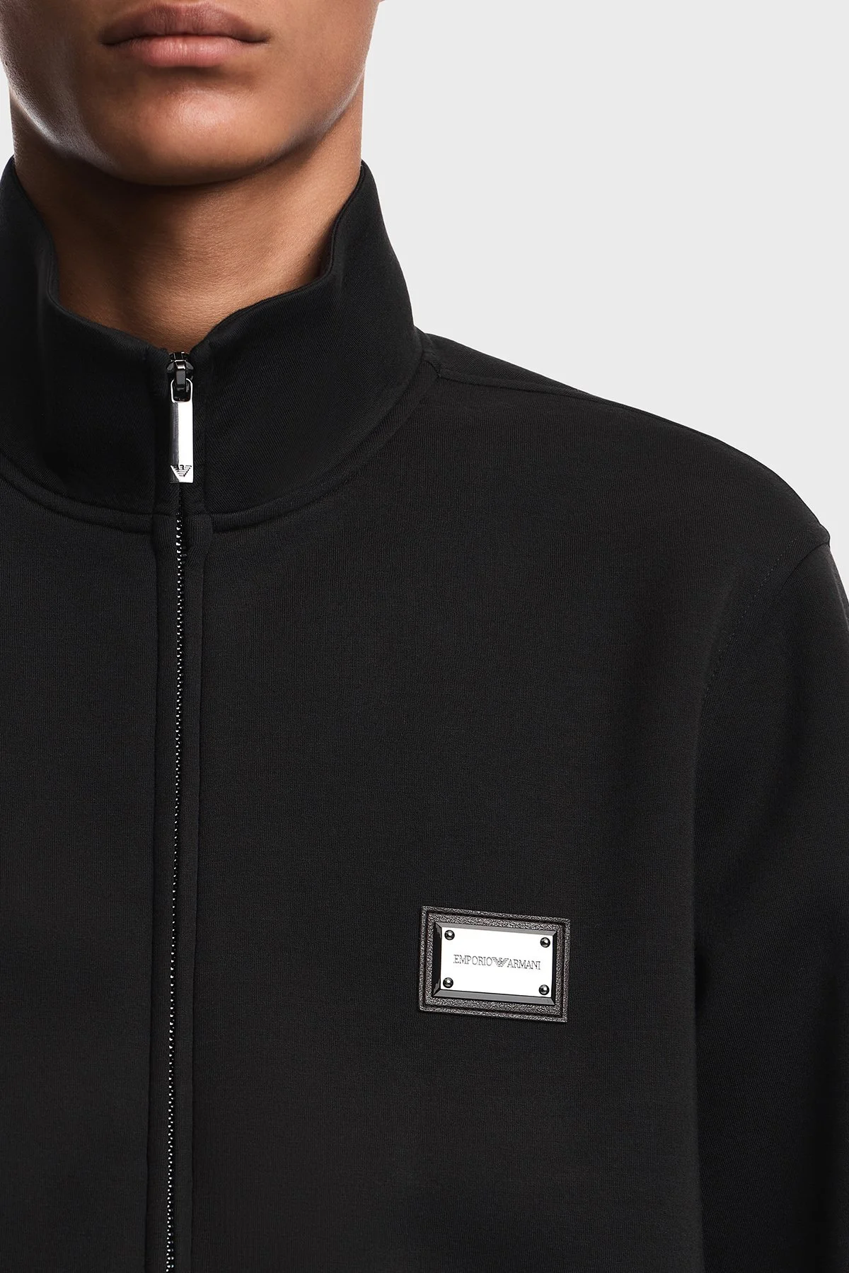 Emporio Armani Tam Fermuarlı Modal Jarse Erkek Sweat EM006821 AF17545 UC001 Siyah - 5