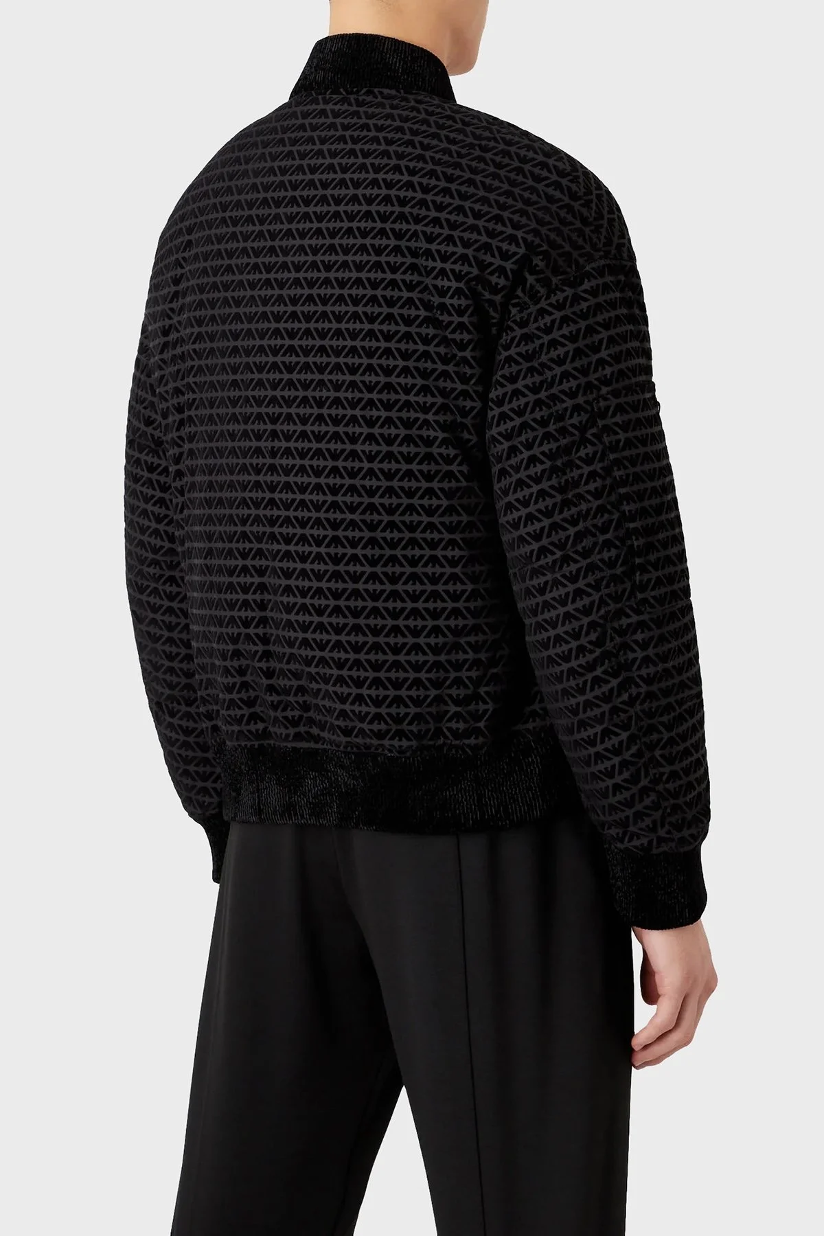 Emporio Armani Tamamı Baskılı Regular Fit Kadife Detaylı Kolej Yaka Erkek Mont 6L1BF8 1NNCZ 0999 SİYAH - 2