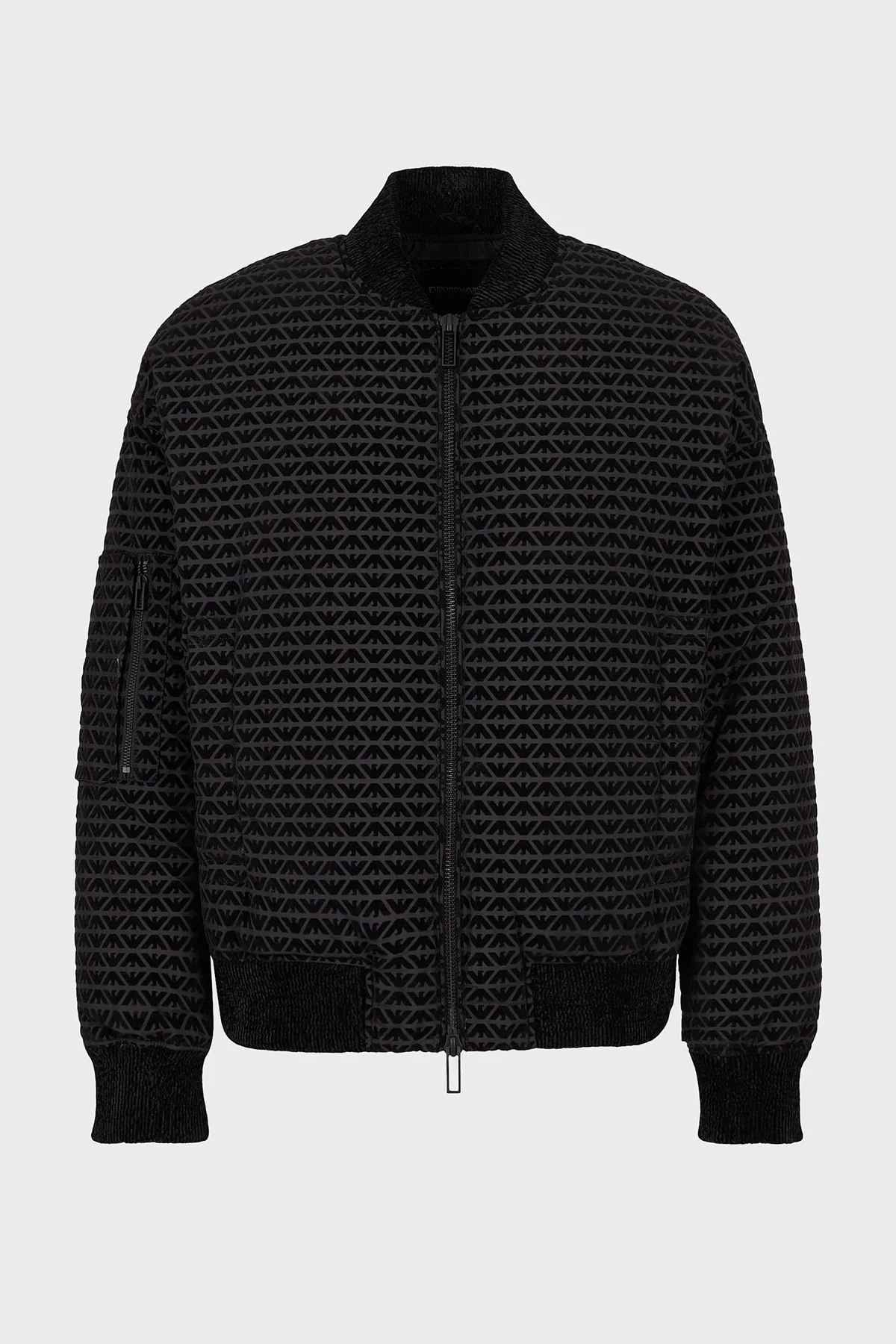 Emporio Armani Tamamı Baskılı Regular Fit Kadife Detaylı Kolej Yaka Erkek Mont 6L1BF8 1NNCZ 0999 SİYAH - 5