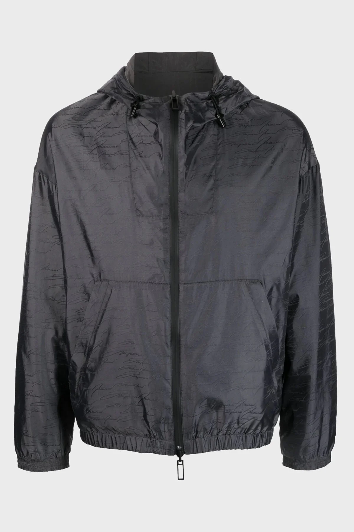 Emporio Armani Tamamı Logo Baskılı Kapüşonlu Regular Fit Erkek Mont 3R1BQ9 1NVSZ F073 SİYAH - 5