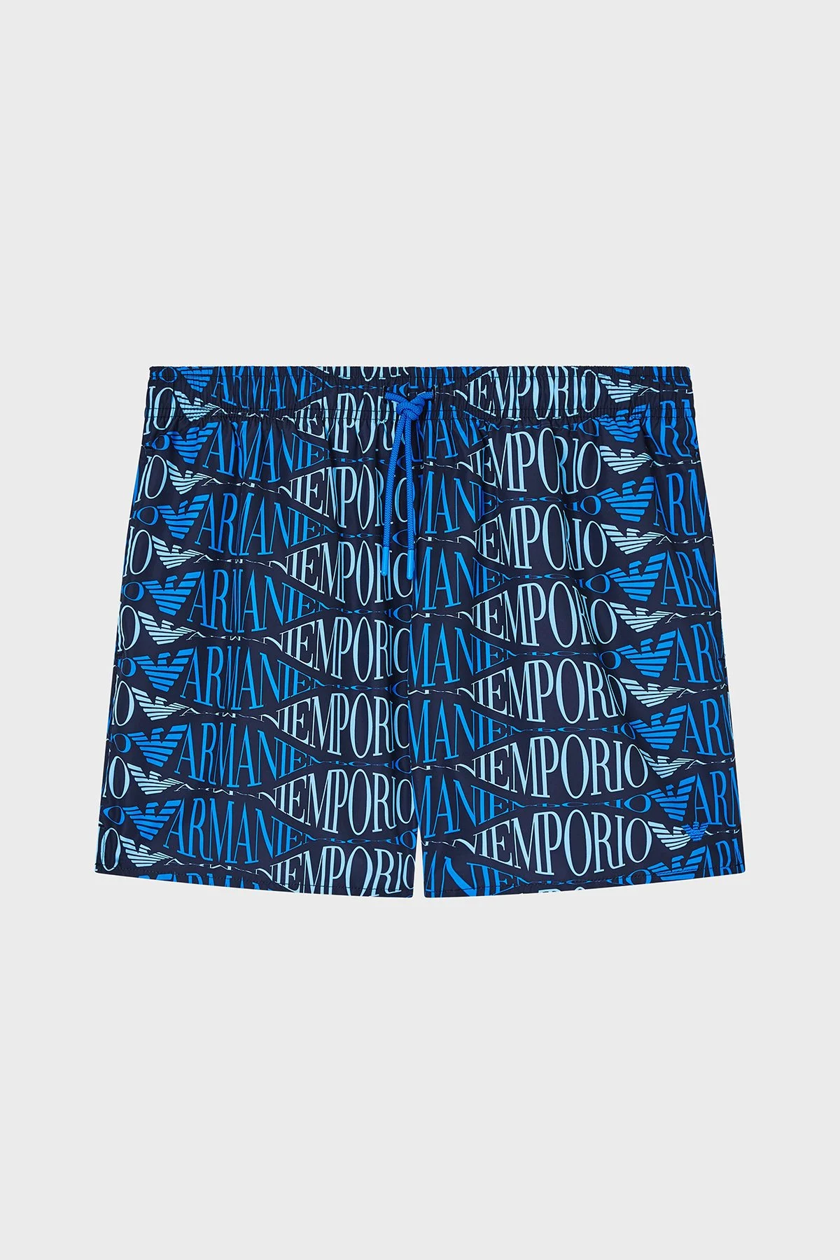 Emporio Armani Tamamı Logolu Bağlamalı Erkek Mayo Short EM000583 AF20442 FB335 SİYAH-SAKS - 3