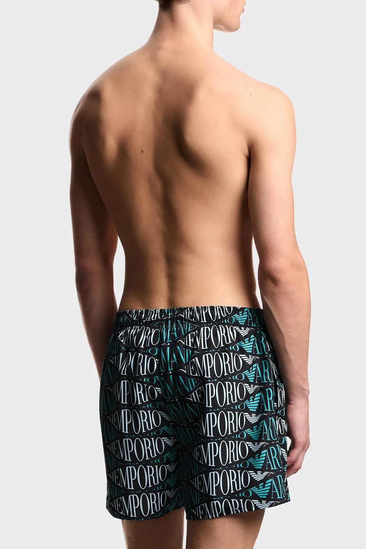 Emporio Armani Tamamı Logolu Bağlamalı Erkek Mayo Short EM000583 AF20442 FC102 HAKİ - 2