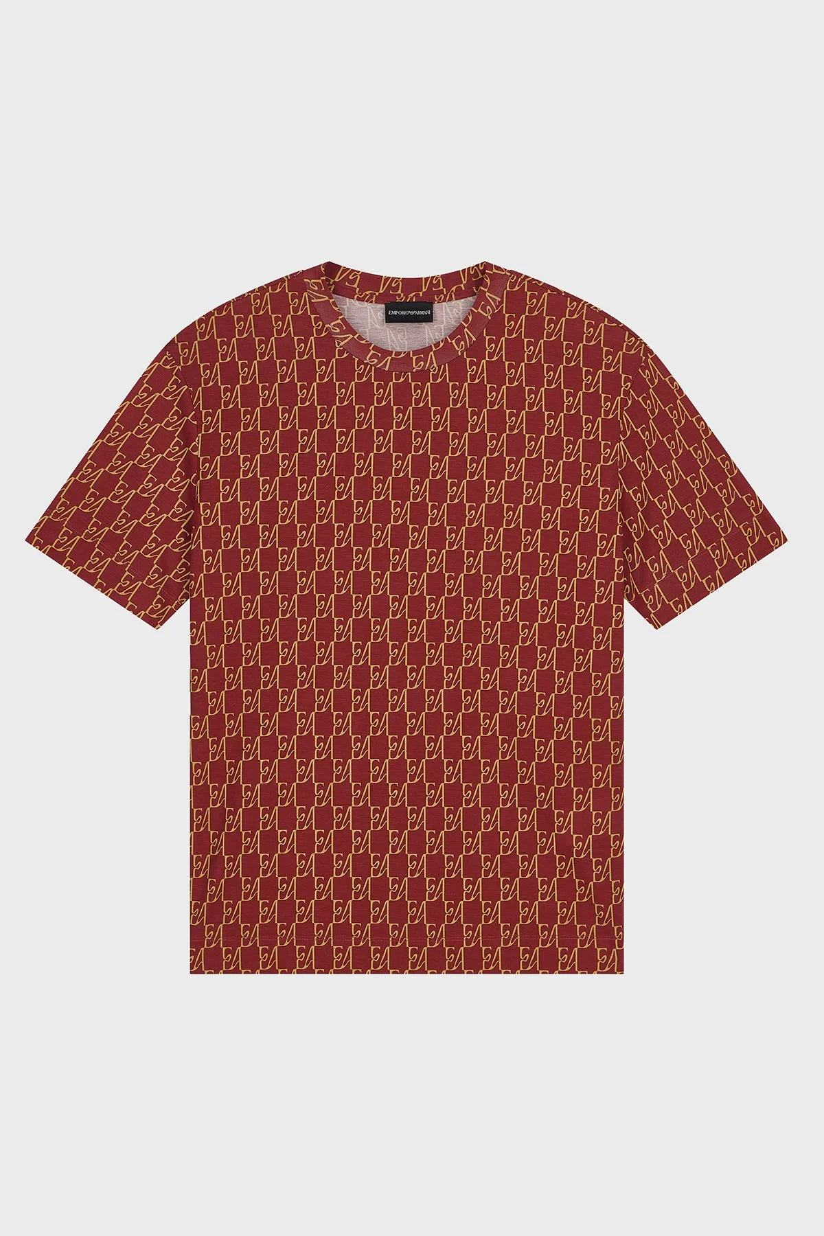 Emporio Armani Tamamı Logolu Bisiklet Yaka Erkek T Shirt EM006812 AF10017 F5094 Bordo - 6