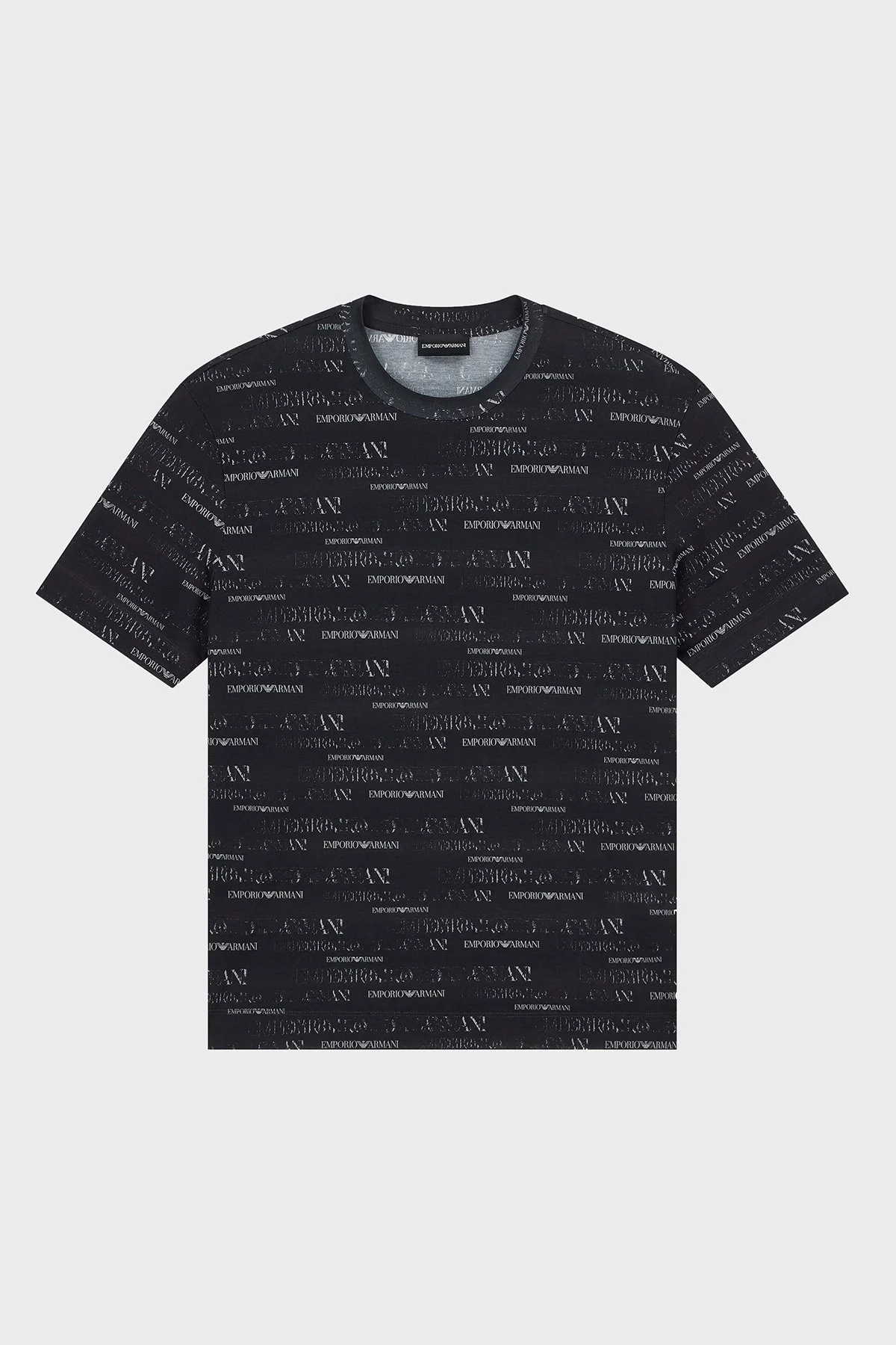 Emporio Armani Tamamı Logolu Bisiklet Yaka Erkek T Shirt EM006812 AF10017 FB563 Lacivert - 5