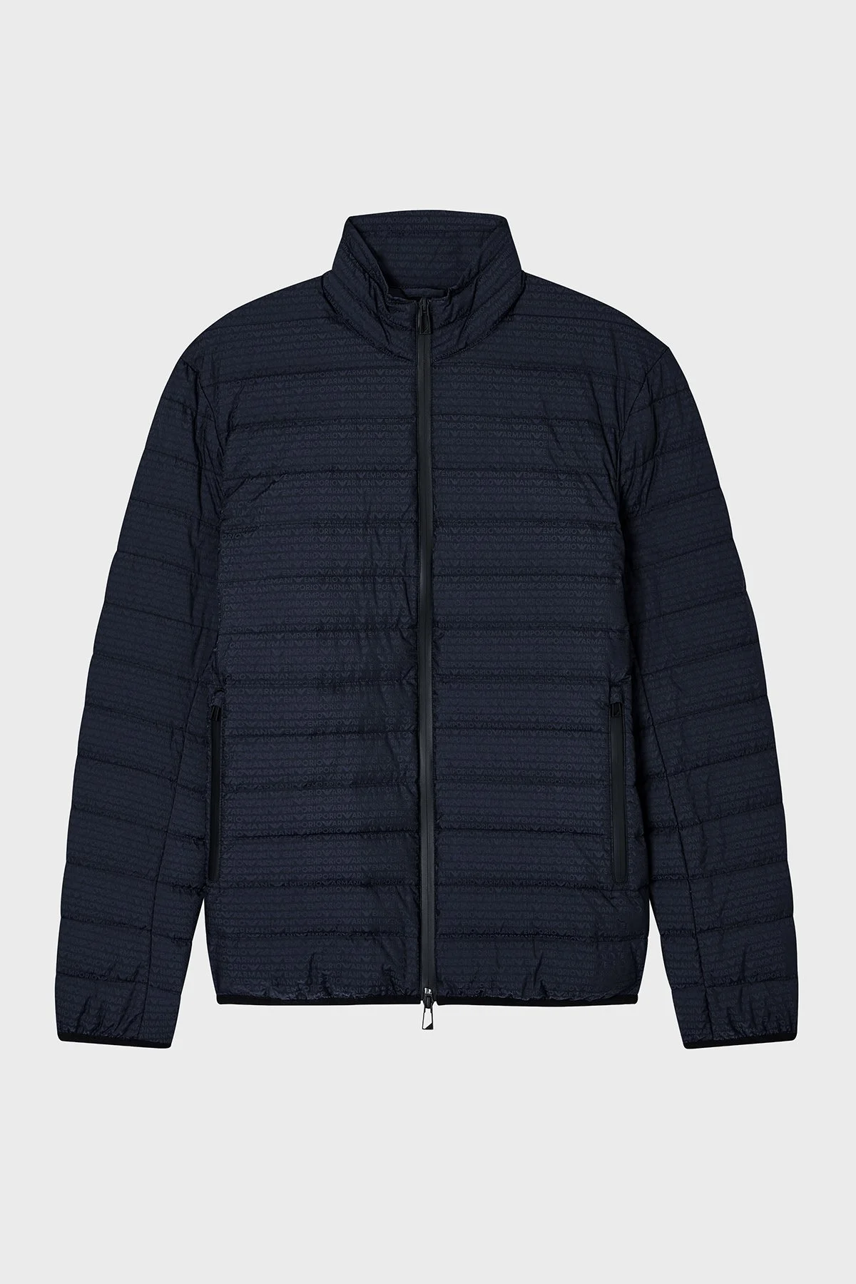 Emporio Armani Tamamı Logolu Dik Yaka Su İtici Erkek Mont EM004953 AF15384 UB118 Lacivert - 5
