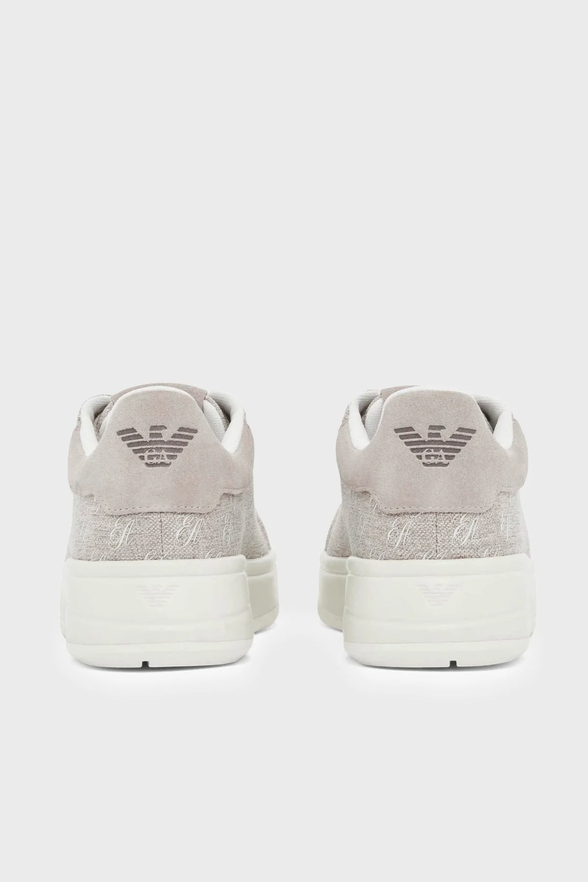 Emporio Armani Tamamı Logolu Kanvas Sneaker Kadın Ayakkabı EW003997 AF23350 U6154 GRİ - 6