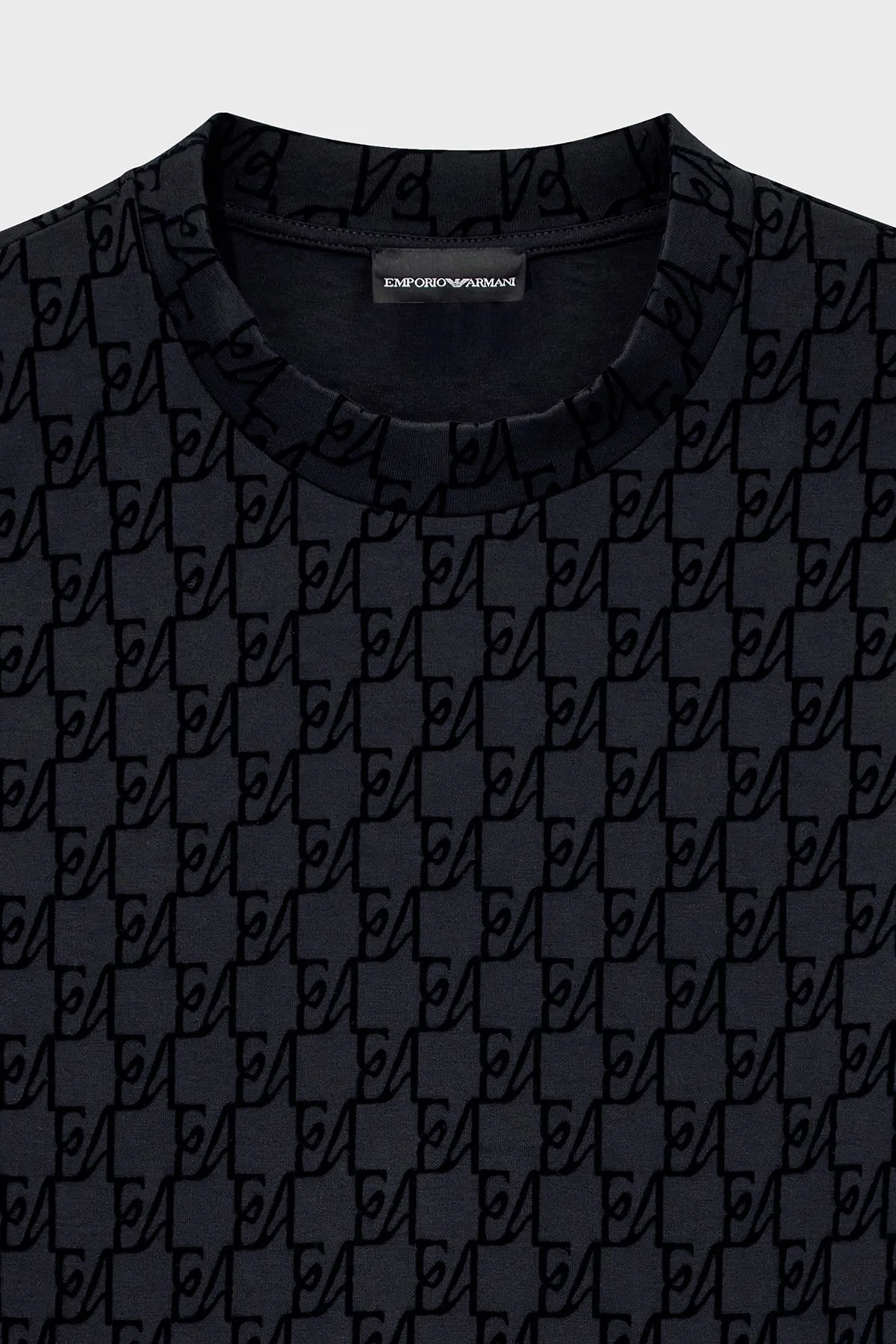 Emporio Armani Tamamı Logolu Pamuklu Bisiklet Yaka Erkek Sweat EM006874 AF10013 FB569 Lacivert - 5
