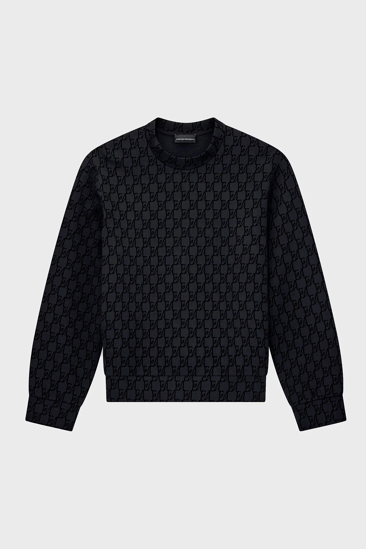 Emporio Armani Tamamı Logolu Pamuklu Bisiklet Yaka Erkek Sweat EM006874 AF10013 FB569 Lacivert - 7