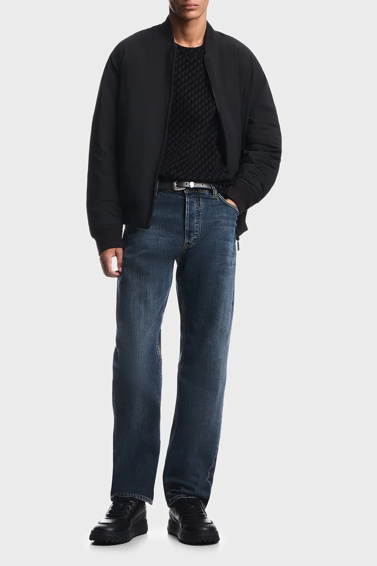 Emporio Armani Tamamı Logolu Pamuklu Bisiklet Yaka Erkek Sweat EM006874 AF10013 FC375 Siyah - 2