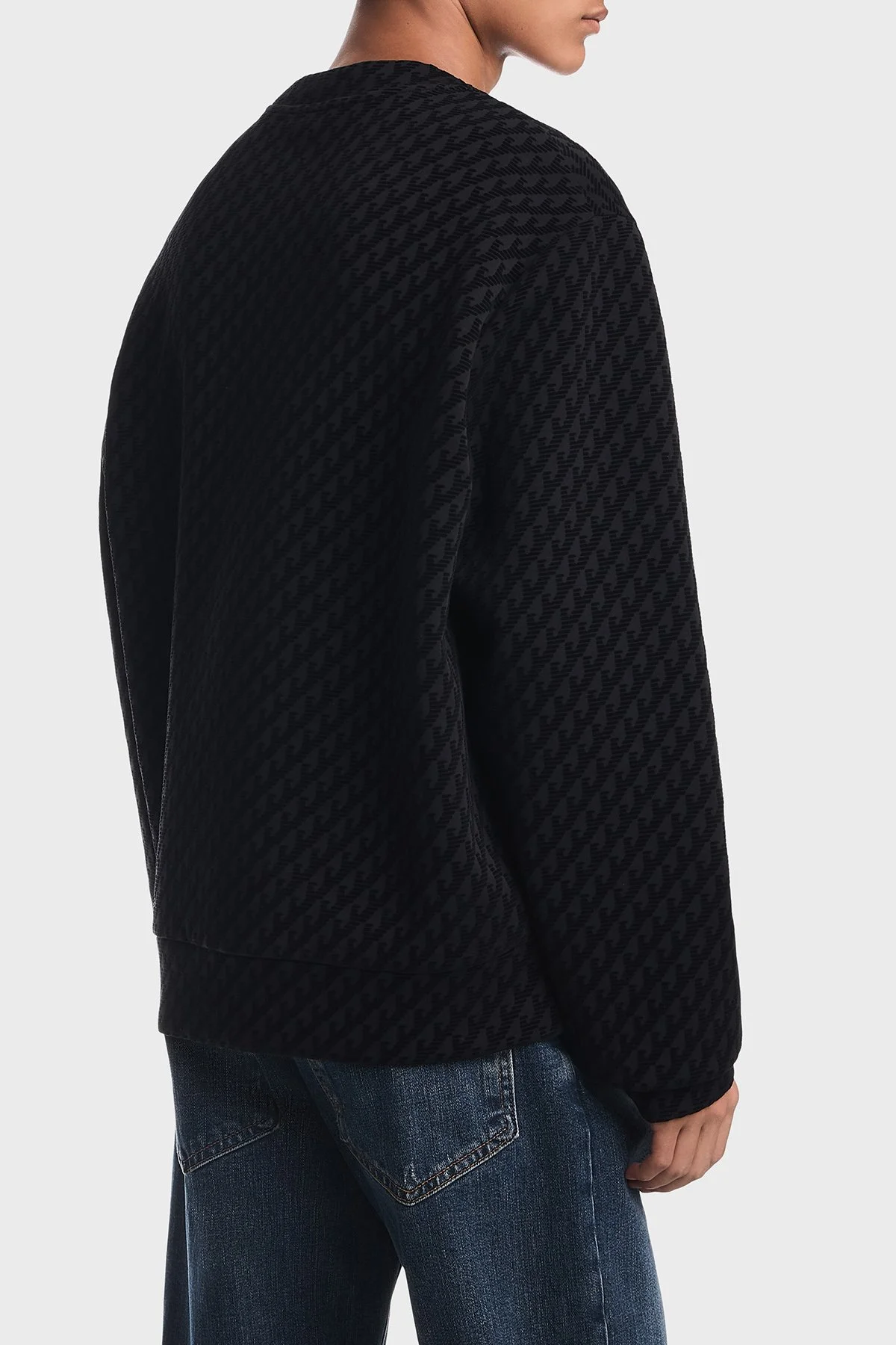 Emporio Armani Tamamı Logolu Pamuklu Bisiklet Yaka Erkek Sweat EM006874 AF10013 FC375 Siyah - 3