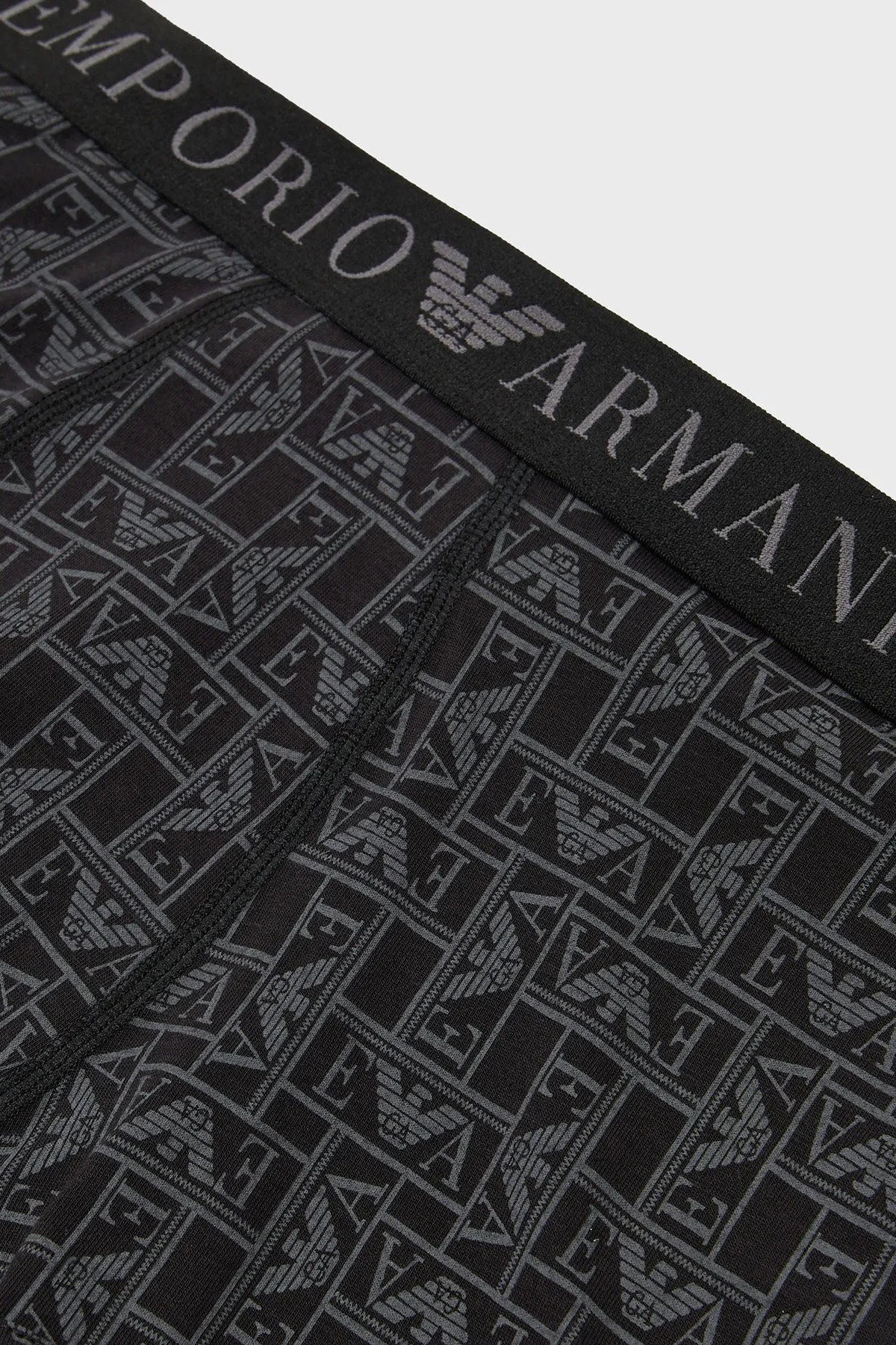 Emporio Armani Tamamı Logolu Pamuklu Esnek Erkek Boxer 111389 3F506 29221 SİYAH - 4
