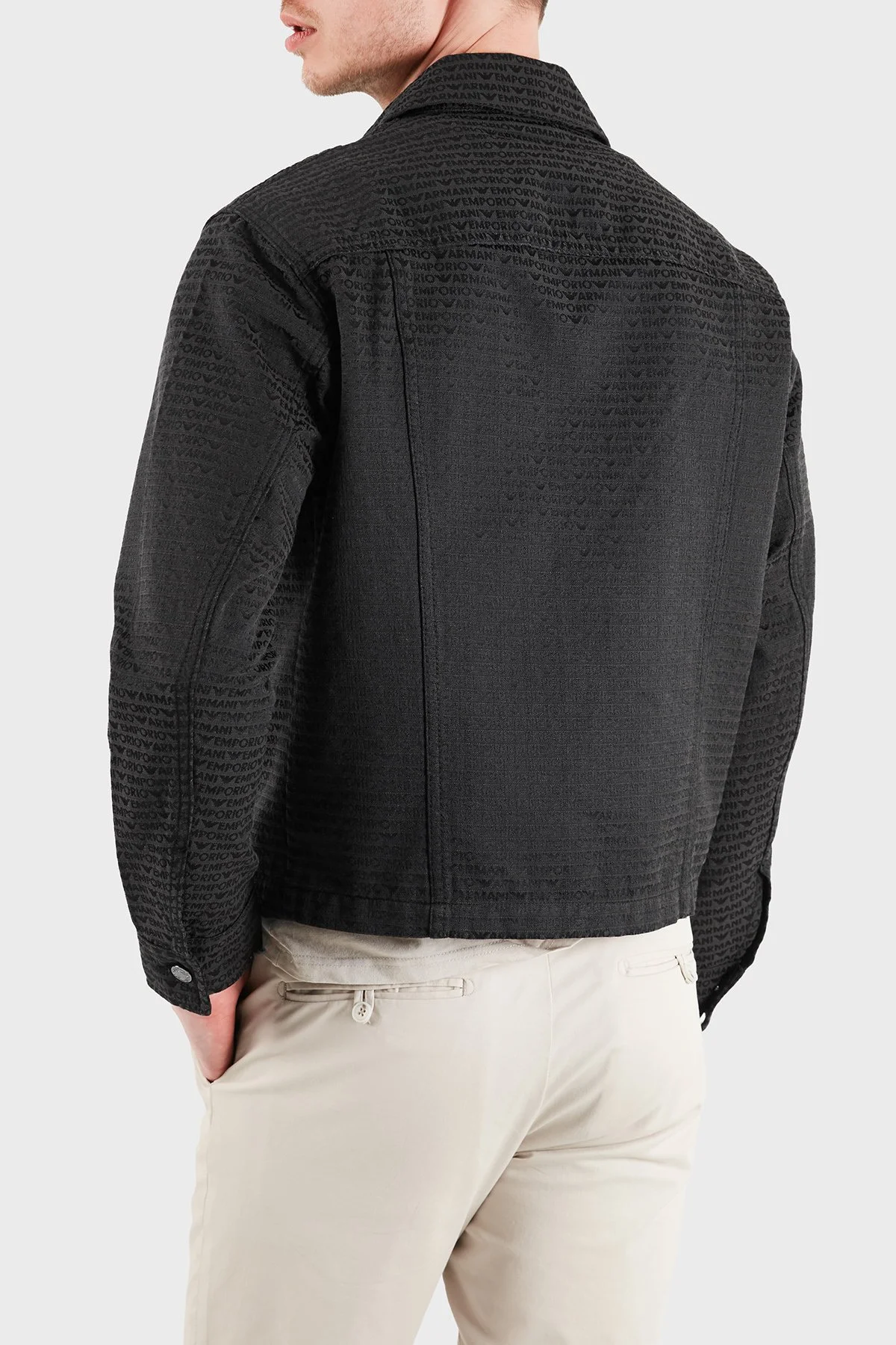 Emporio Armani Tamamı Logolu Pamuklu Regular Fit Erkek Mont EM004955 AF13688 U8168 SİYAH - 2