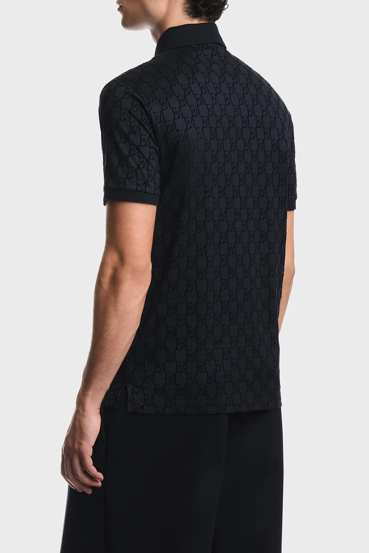 Emporio Armani Tamamı Logolu Pamuklu Regular Fit Erkek Polo EM007339 AF10017 FB569 Lacivert - 3