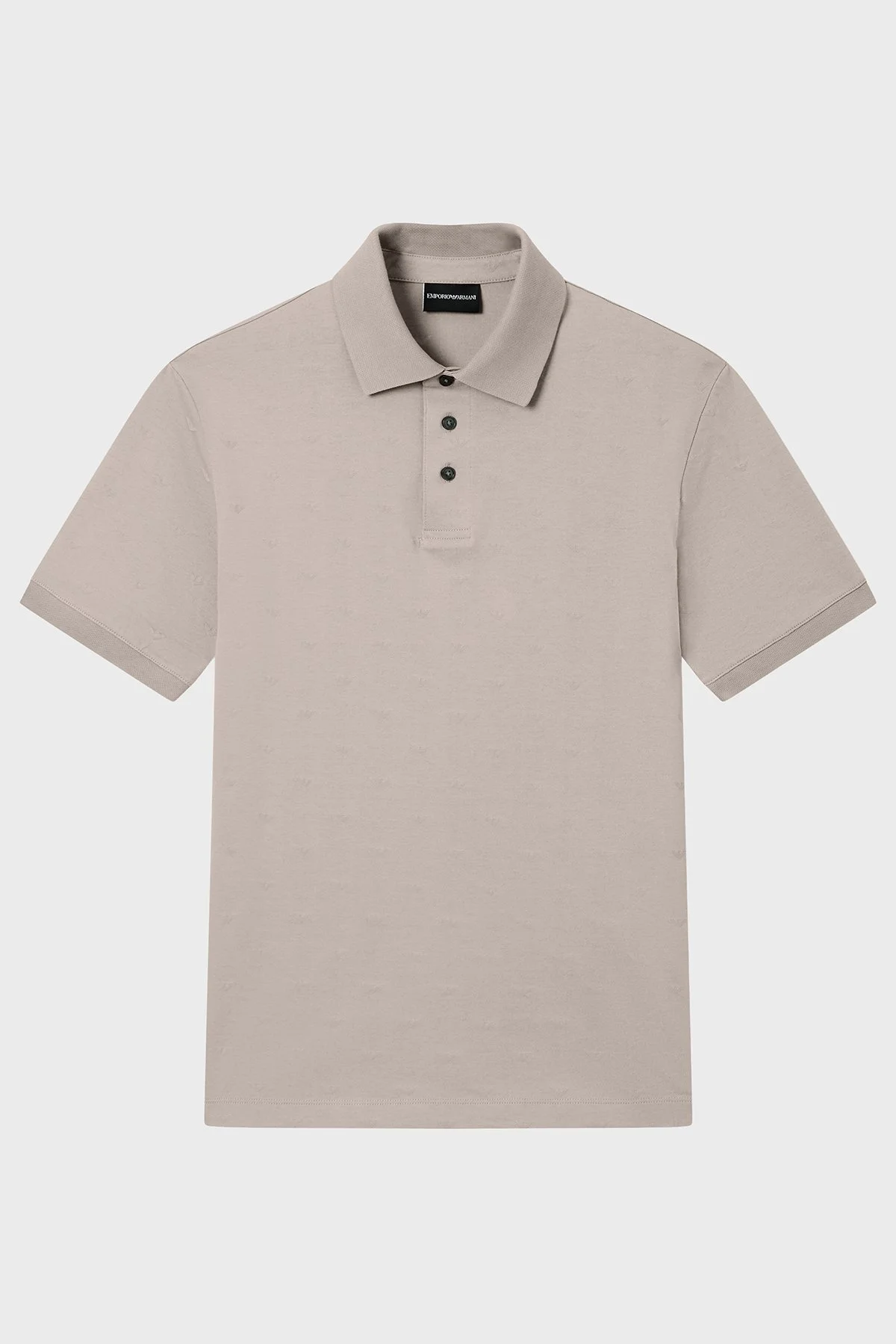 Emporio Armani Tamamı Logolu Pamuklu Slim Fit Düğmeli Erkek Polo EM004912 AF10762 F6219 GRİ - 5