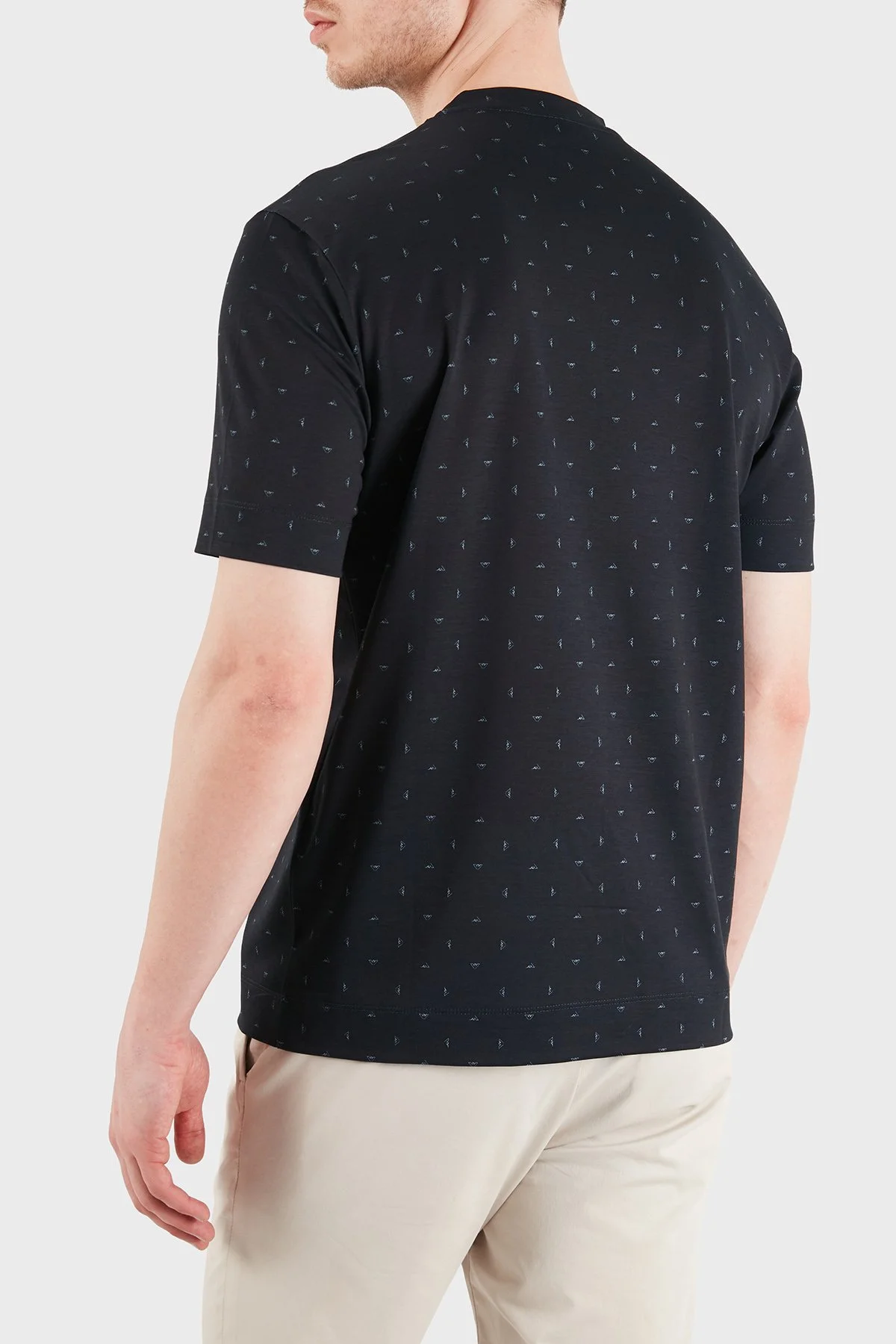 Emporio Armani Tamamı Logolu Regular Fit Bisiklet Yaka Erkek T Shirt EM005270 AF24857 FB485 LACİVERT - 3