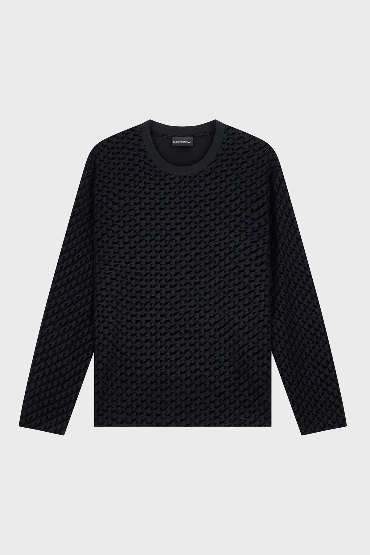 Emporio Armani Tamamı Logolu Regular Fit Bisiklet Yaka Erkek T Shirt EM007338 AF10017 FC375 Siyah - 6