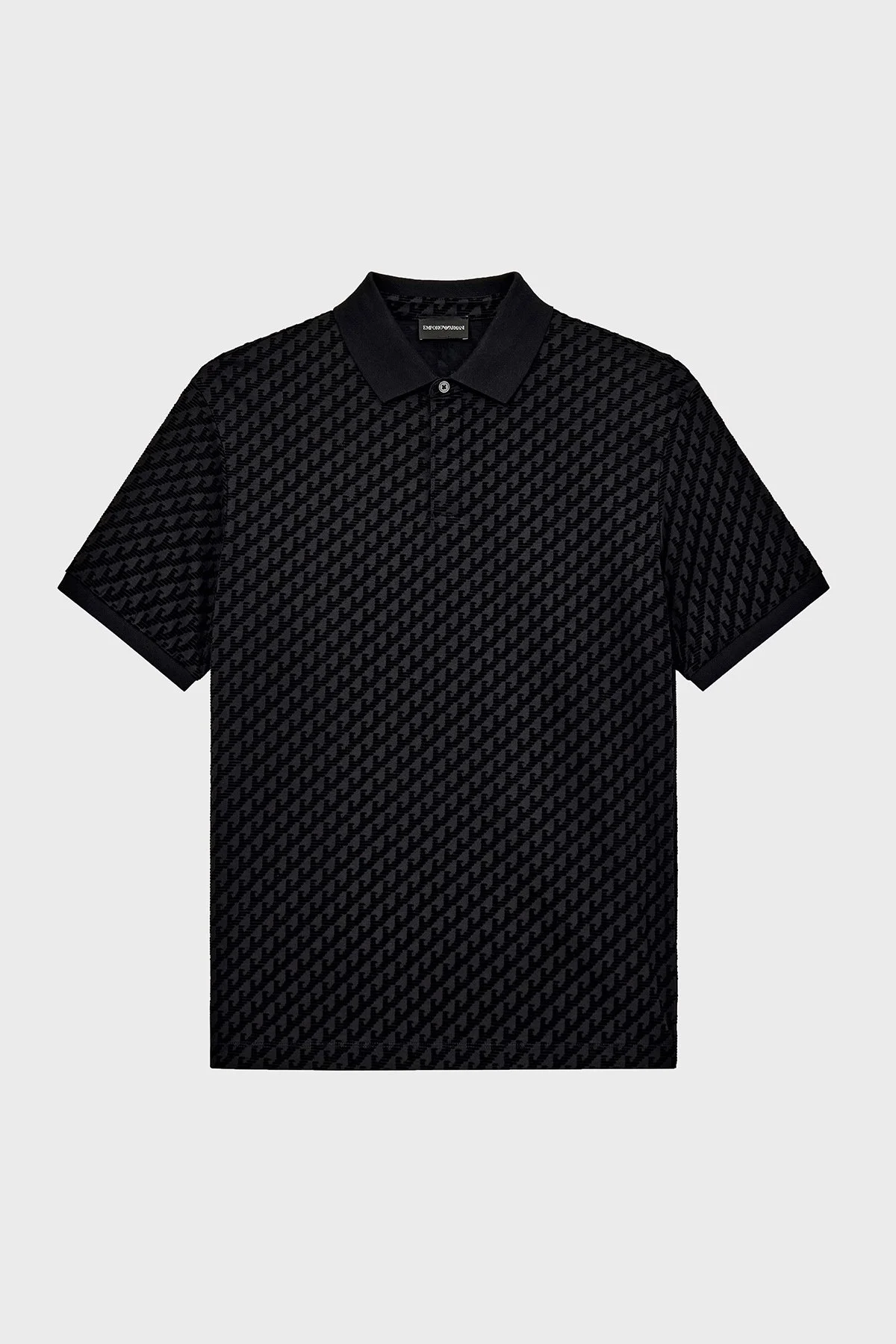 Emporio Armani Tamamı Logolu Regular Fit Düğmeli Erkek Polo EM007339 AF10017 FC375 Siyah - 4