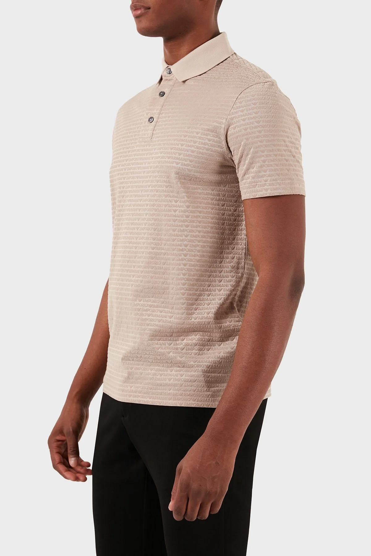 Emporio Armani Tamamı Logolu Regular Fit Erkek Polo Yaka T Shirt 3D1FS0 1JUVZ 01M5 BEJ - 12