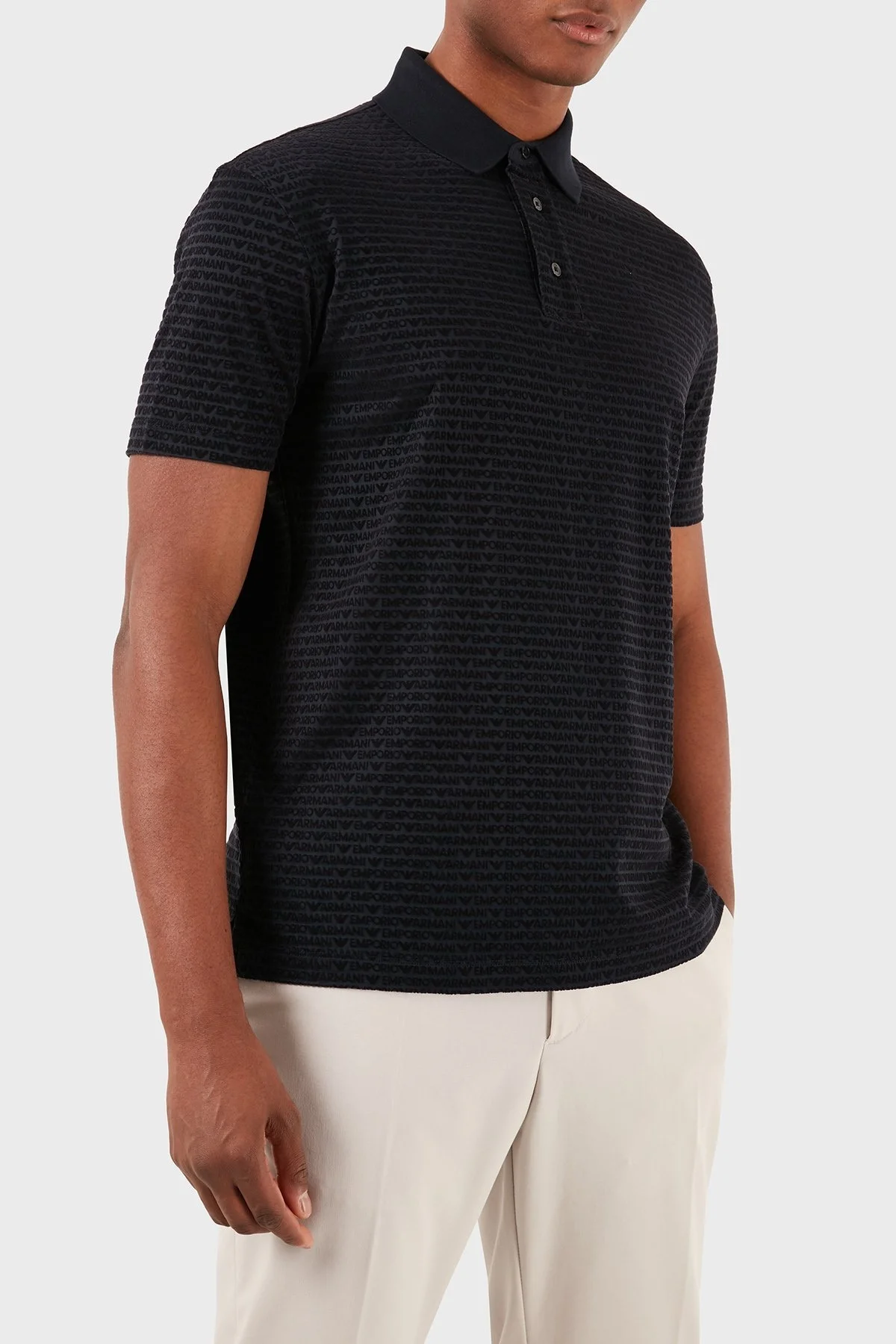 Emporio Armani Tamamı Logolu Regular Fit Erkek Polo Yaka T Shirt 3D1FS0 1JUVZ 0920 LACİVERT - 3