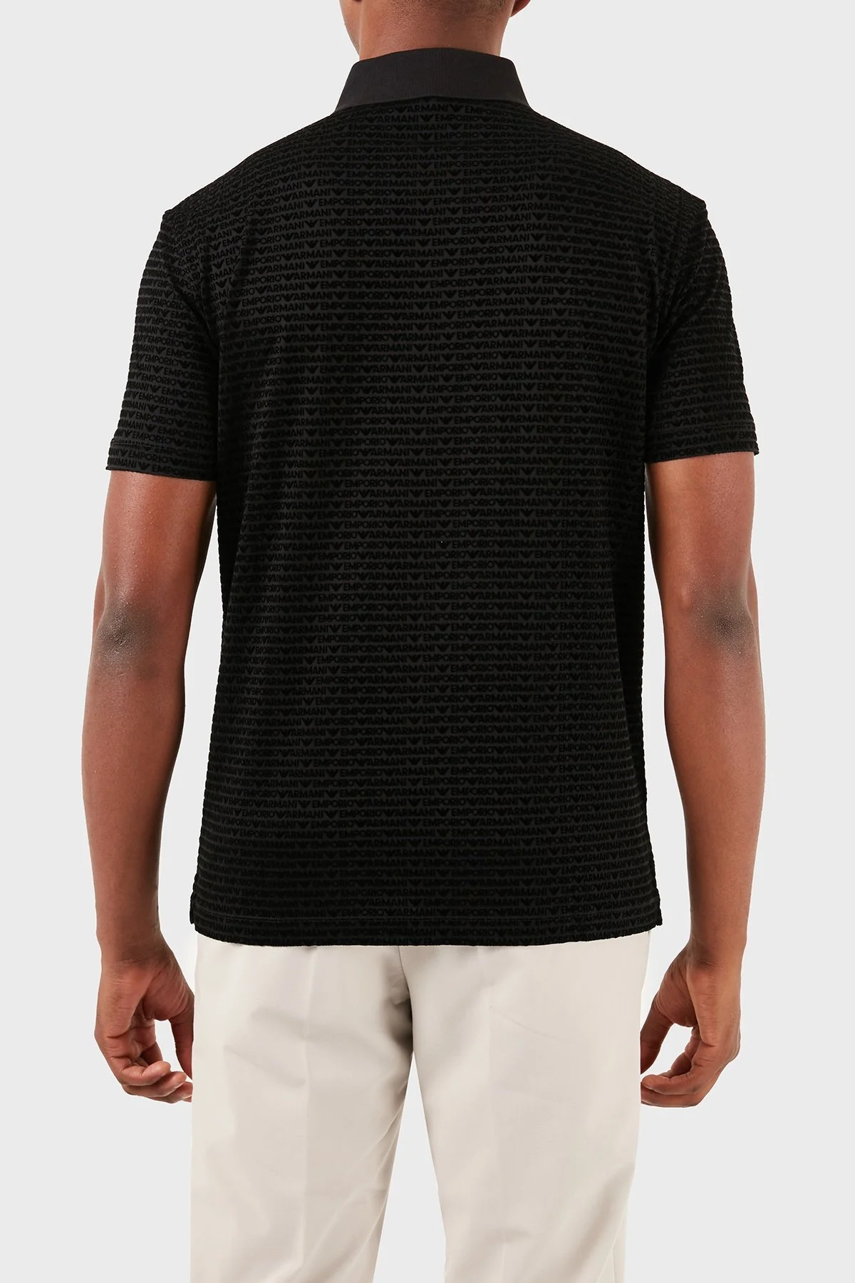 Emporio Armani Tamamı Logolu Regular Fit Erkek Polo Yaka T Shirt 3D1FS0 1JUVZ 0999 SİYAH - 2
