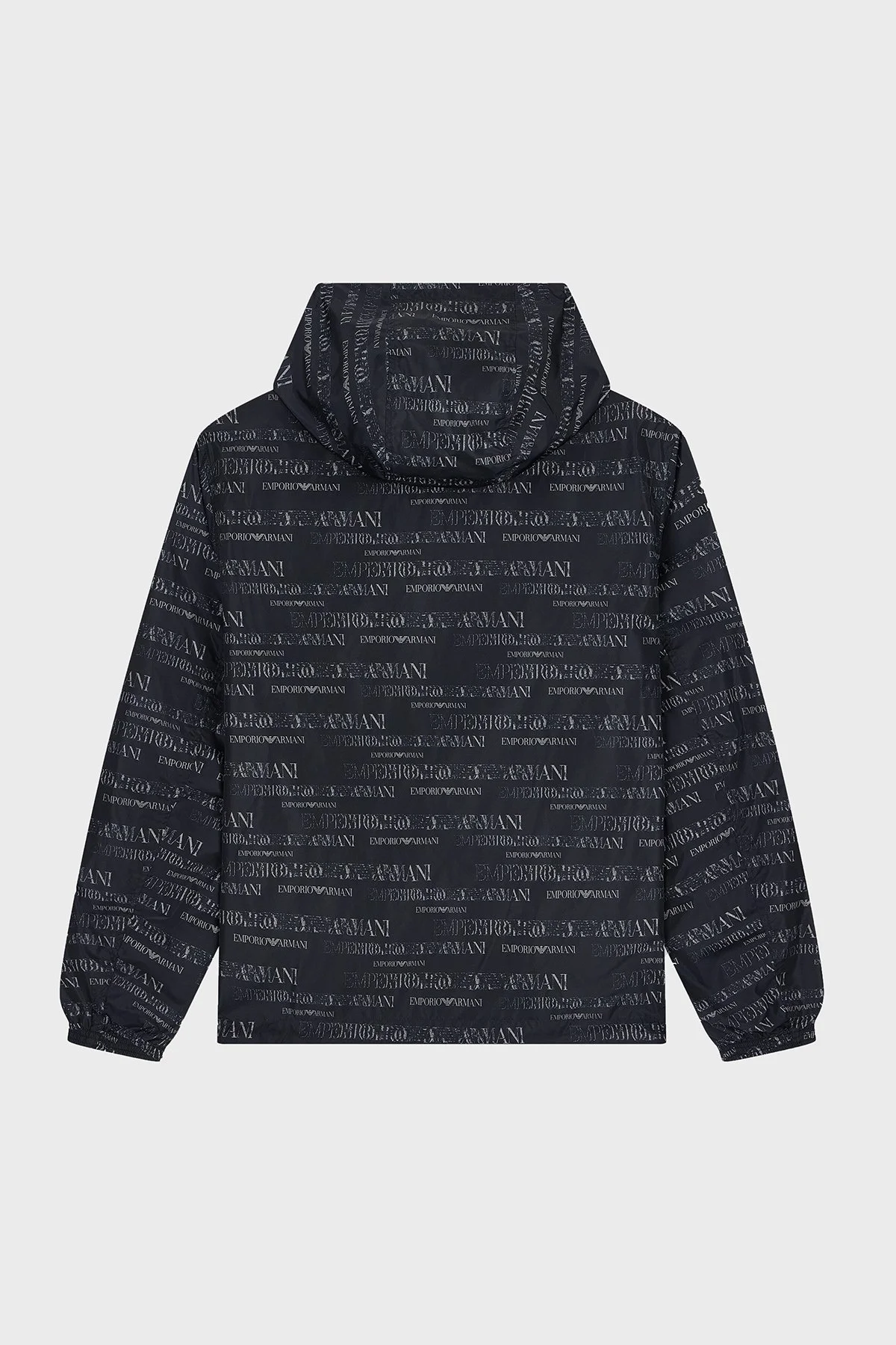 Emporio Armani Tamamı Logolu Suya Dayanıklı Kapüşonlu Erkek Ceket EM006751 AF12021 FB516 Lacivert - 6