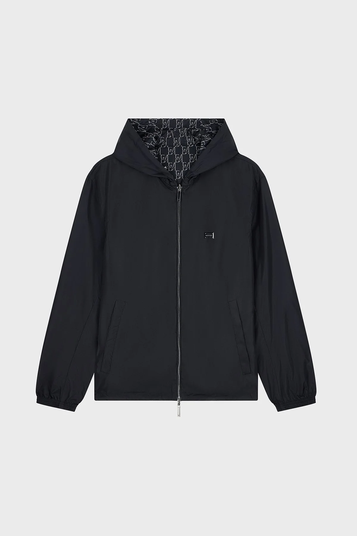 Emporio Armani Tamamı Logolu Suya Dayanıklı Kapüşonlu Erkek Ceket EM006751 AF12021 FB517 Lacivert - 7
