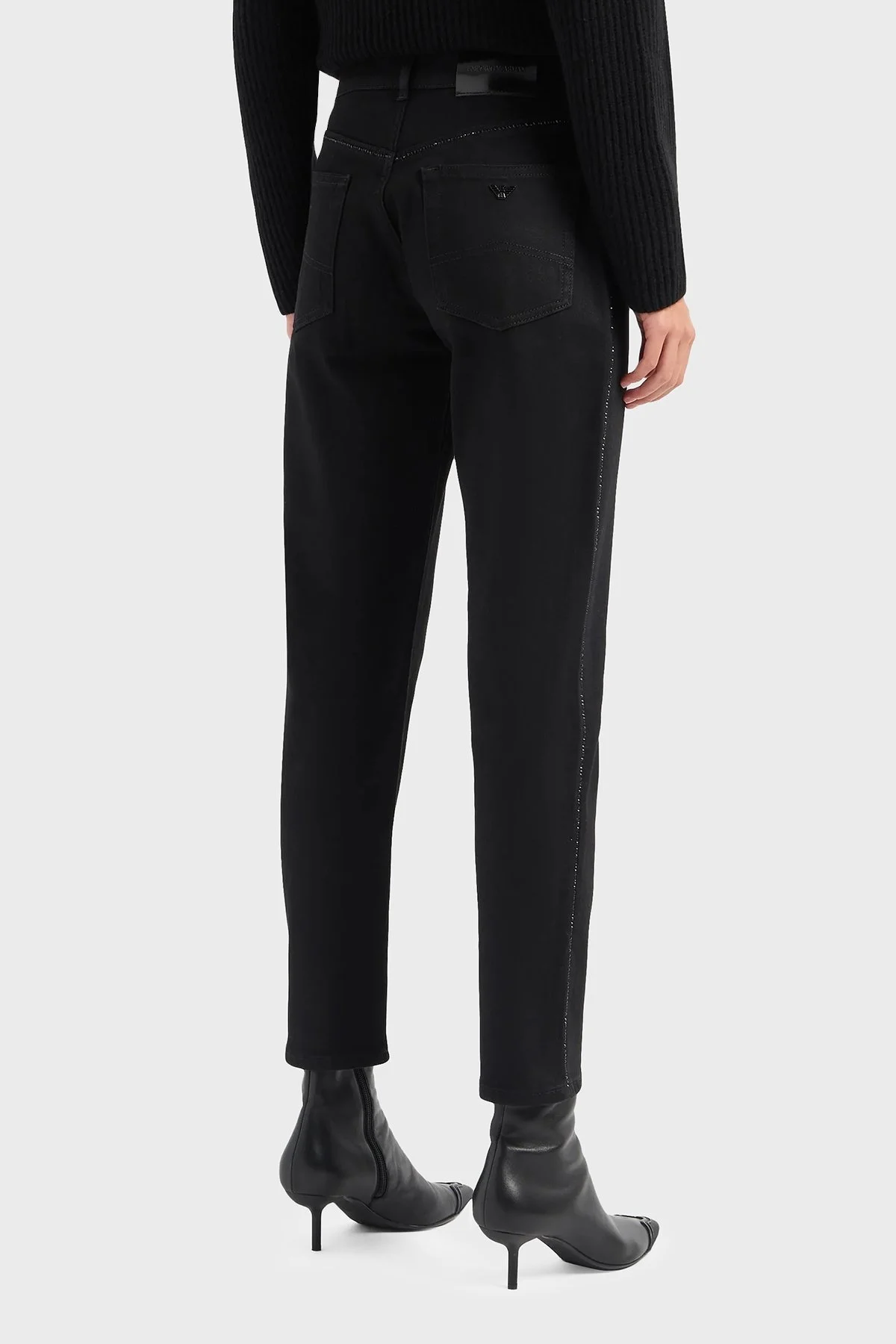 Emporio Armani Taş Detaylı Pamuklu Normal Bel Straight J36 Jeans Bayan Kot Pantolon 6R2J36 2DAFZ 0005 SİYAH - 2