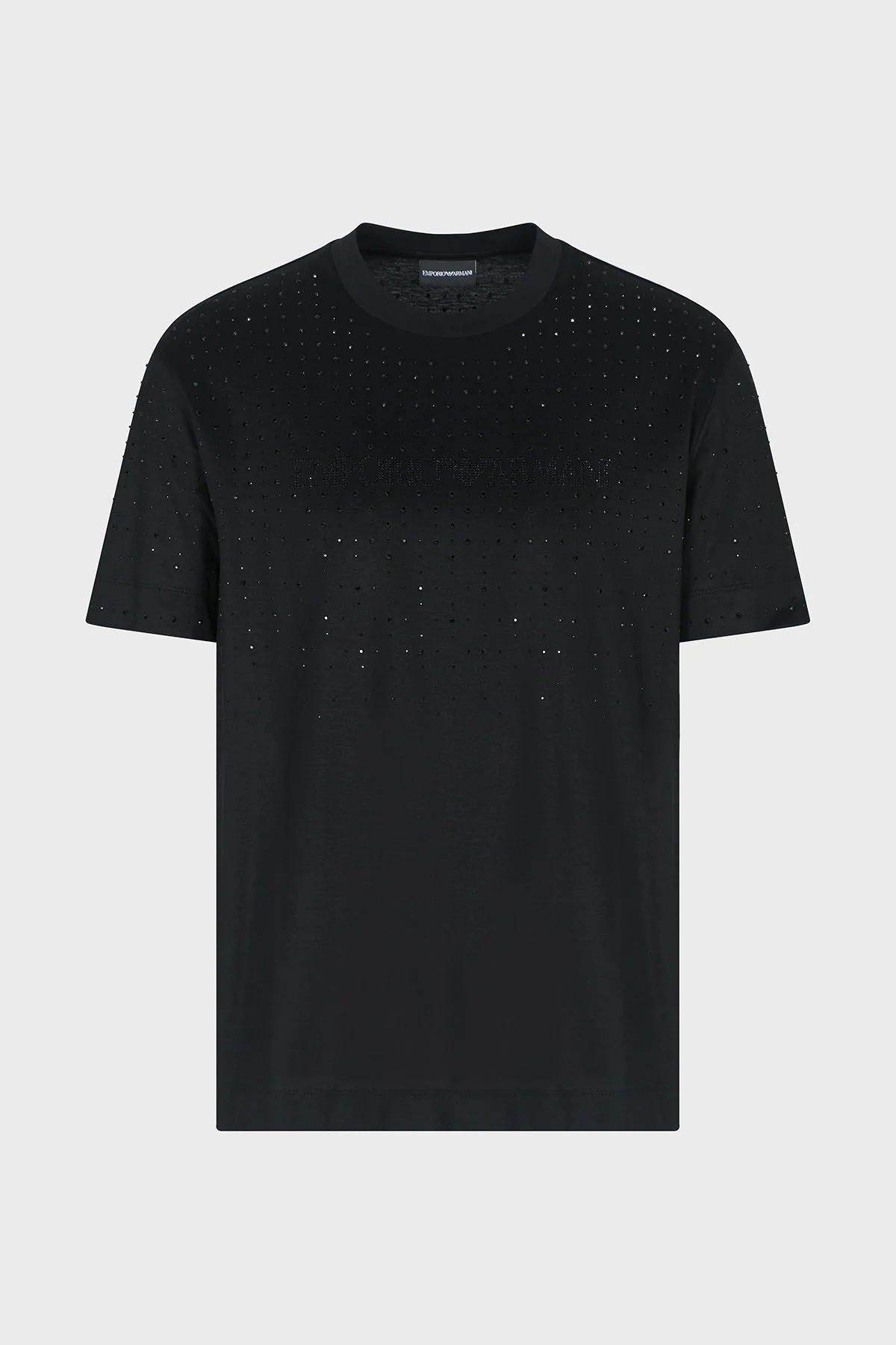 Emporio Armani Taşlı Logolu Pamuklu Regular Fit Bisiklet