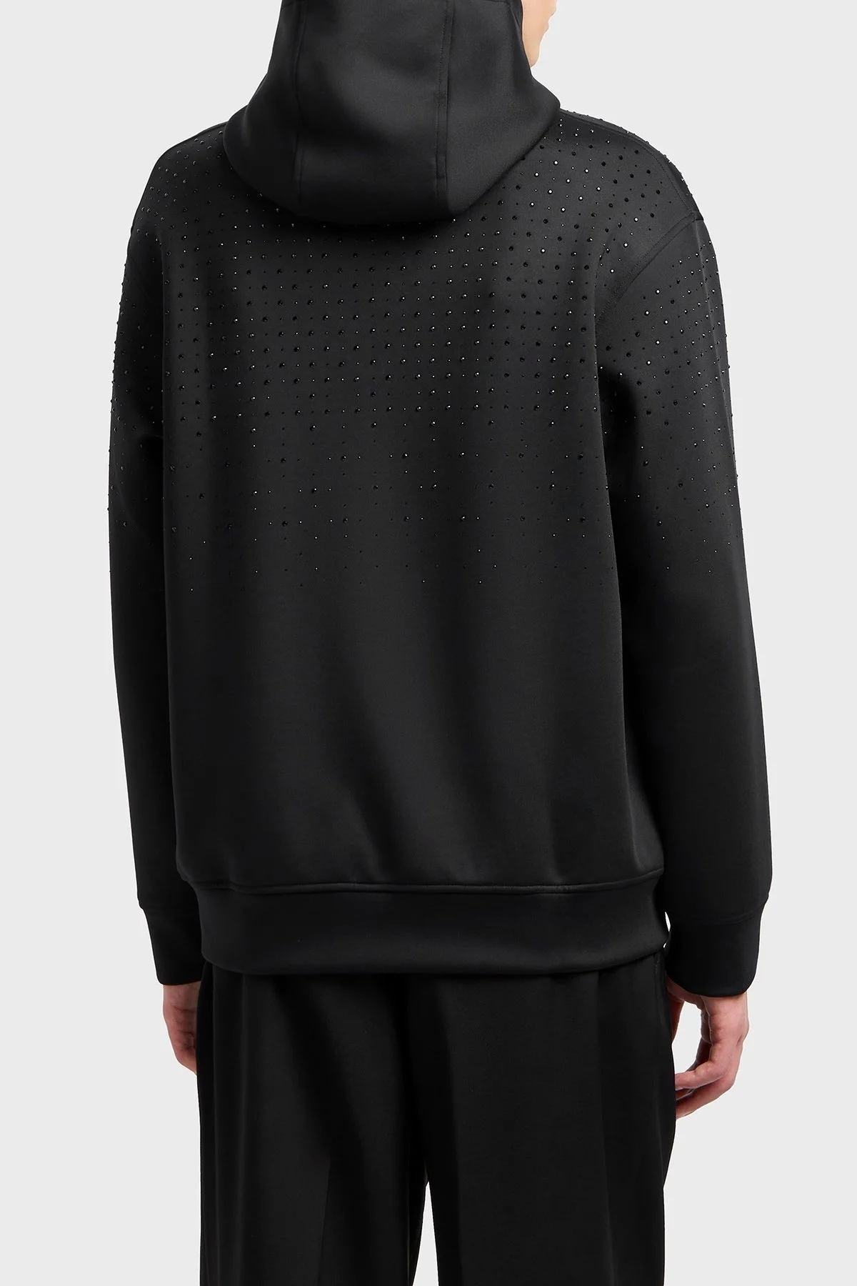 Emporio Armani Taşlı Logolu Streç Regular Fit Kapüşonlu Erkek Sweat EM003673 AF19556 UC001 SİYAH - 3