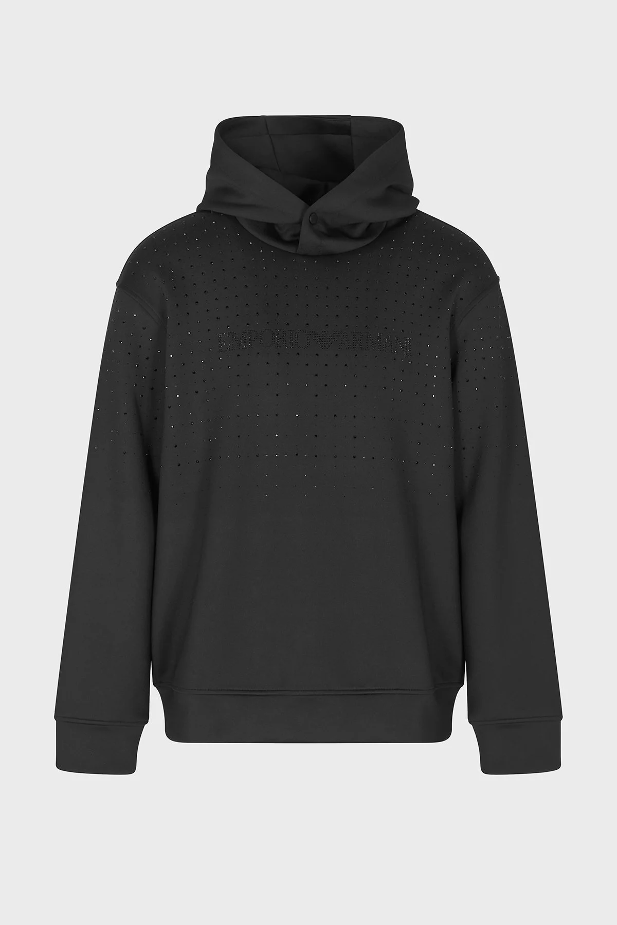 Emporio Armani Taşlı Logolu Streç Regular Fit Kapüşonlu Erkek Sweat EM003673 AF19556 UC001 SİYAH - 5