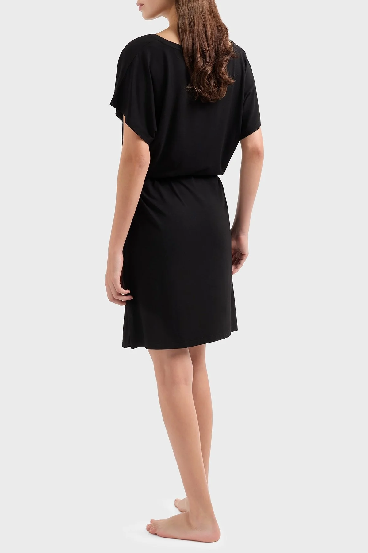 Emporio Armani Taşlı Regular Fit Bisiklet Yaka Mini Boy Bayan Elbise EW000783 AF12192 UC001 SİYAH - 3