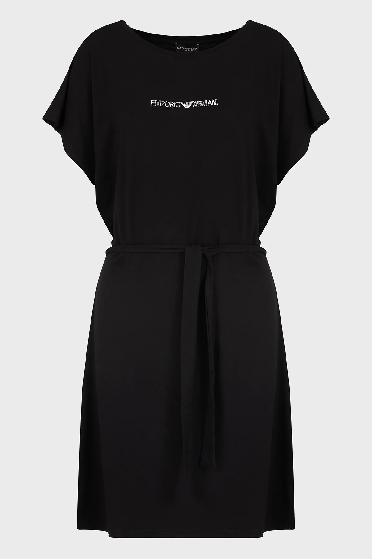 Emporio Armani Taşlı Regular Fit Bisiklet Yaka Mini Boy Bayan Elbise EW000783 AF12192 UC001 SİYAH - 5
