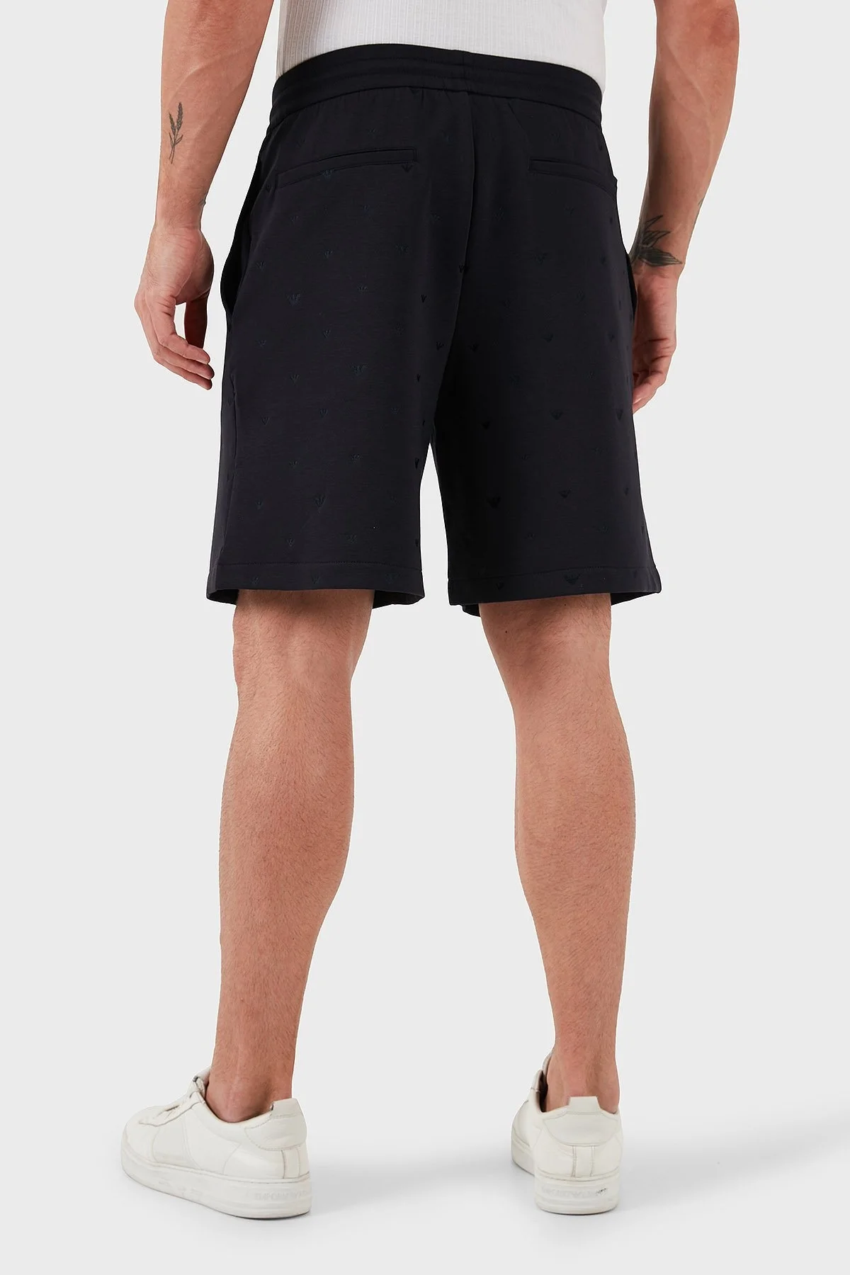 Emporio Armani Tümü Logolu Regular Fit Bermuda Erkek Short EM001403 AF10013 FB234 LACİVERT - 14