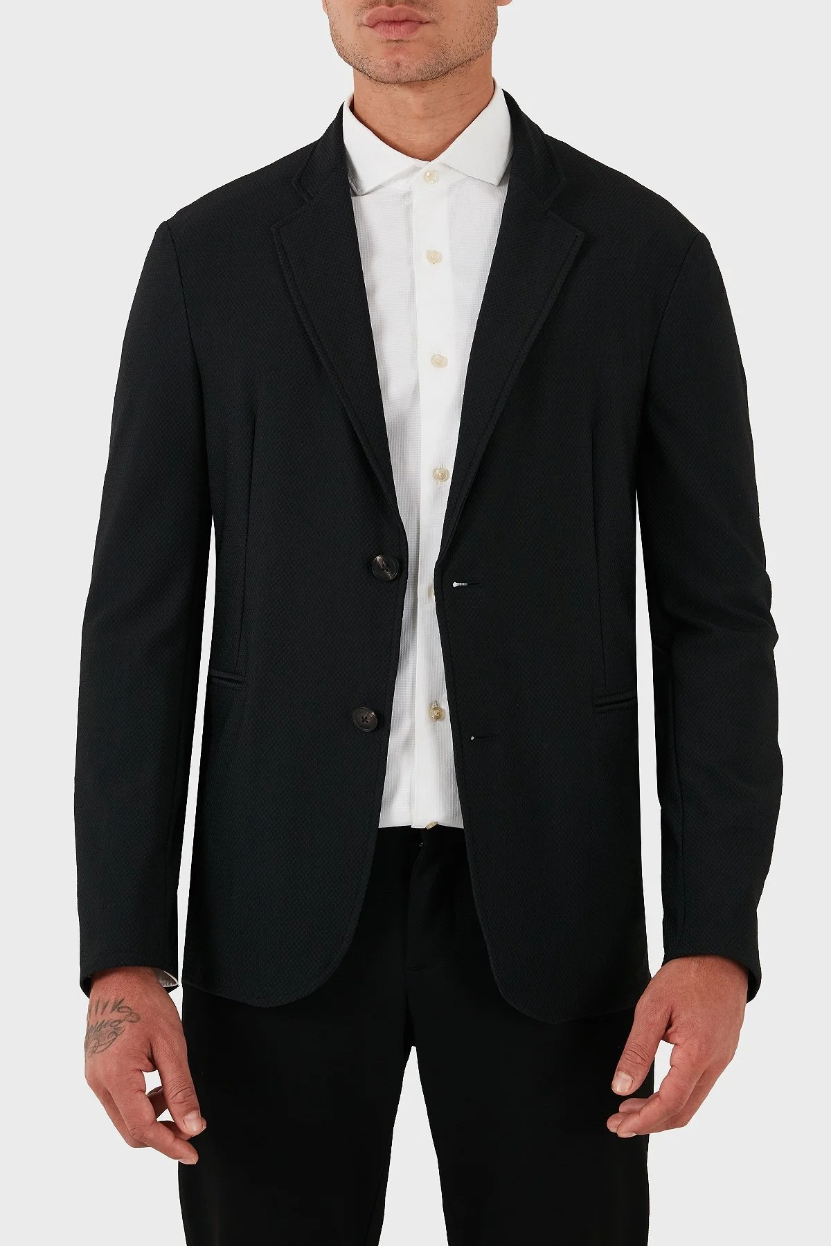 Emporio Armani Yırtmaçlı Slim Fit Mono Yaka Mikro Dokuma Erkek Ceket EM000142 TE11109 UC001 SİYAH - 8