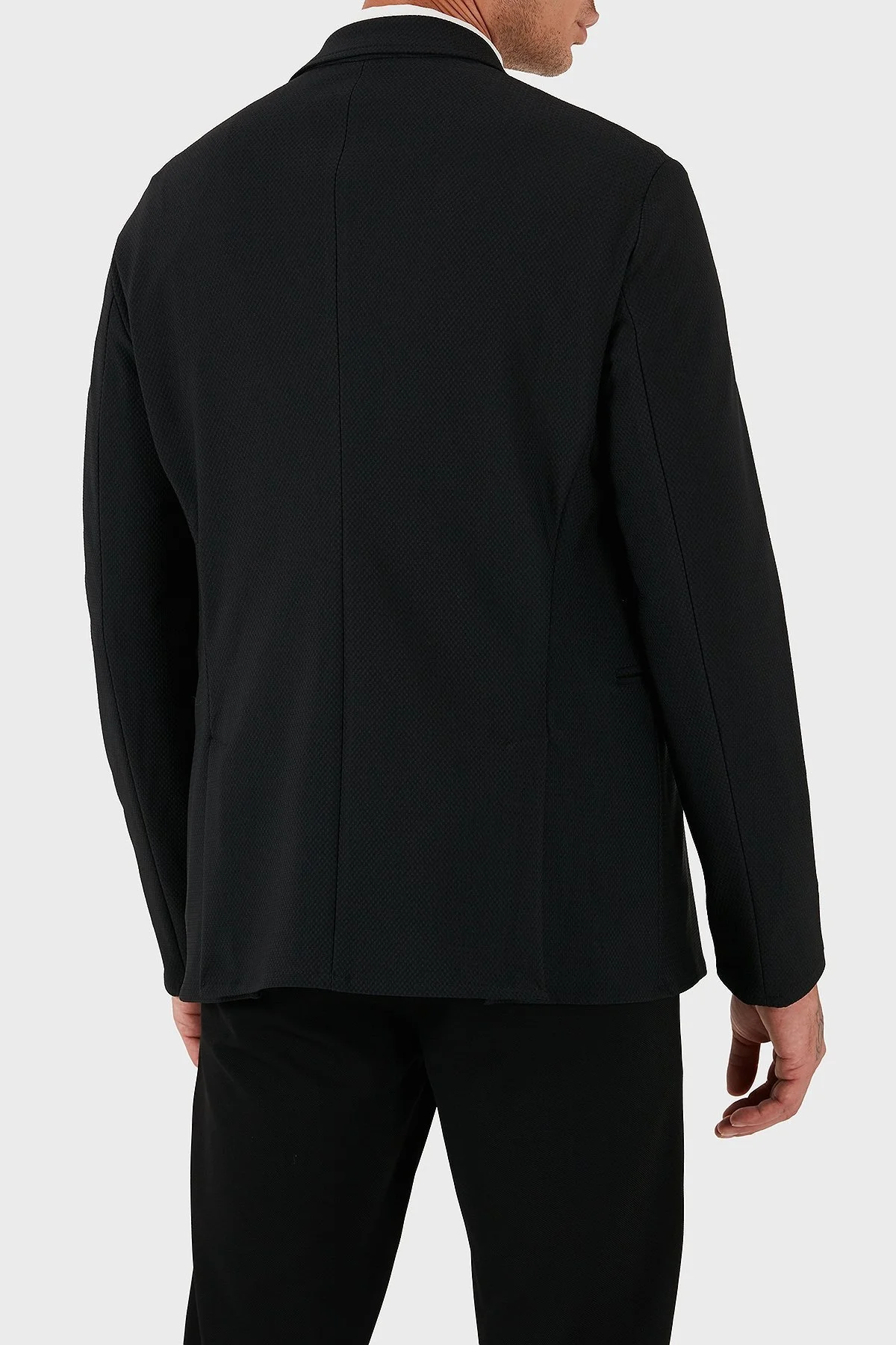 Emporio Armani Yırtmaçlı Slim Fit Mono Yaka Mikro Dokuma Erkek Ceket EM000142 TE11109 UC001 SİYAH - 10