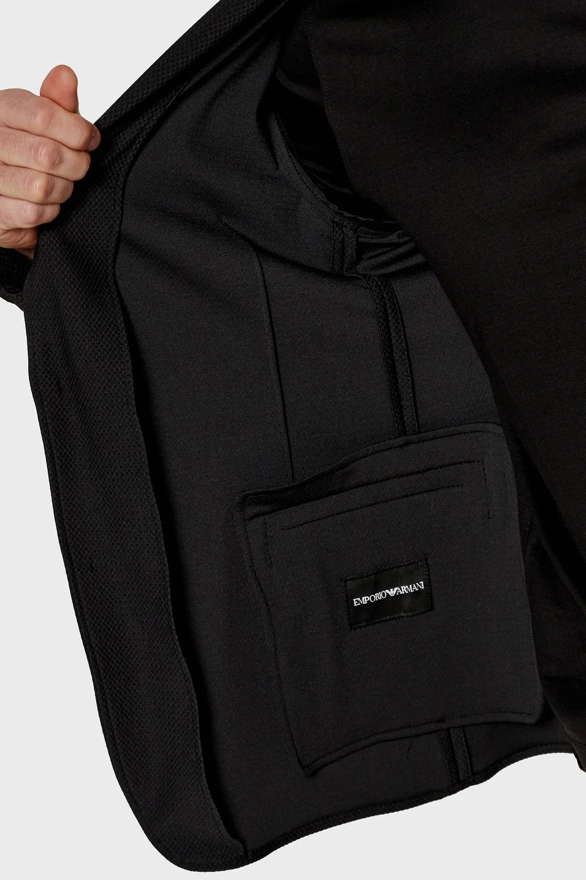 Emporio Armani Yırtmaçlı Slim Fit Mono Yaka Mikro Dokuma Erkek Ceket EM000142 TE11109 UC001 SİYAH - 13