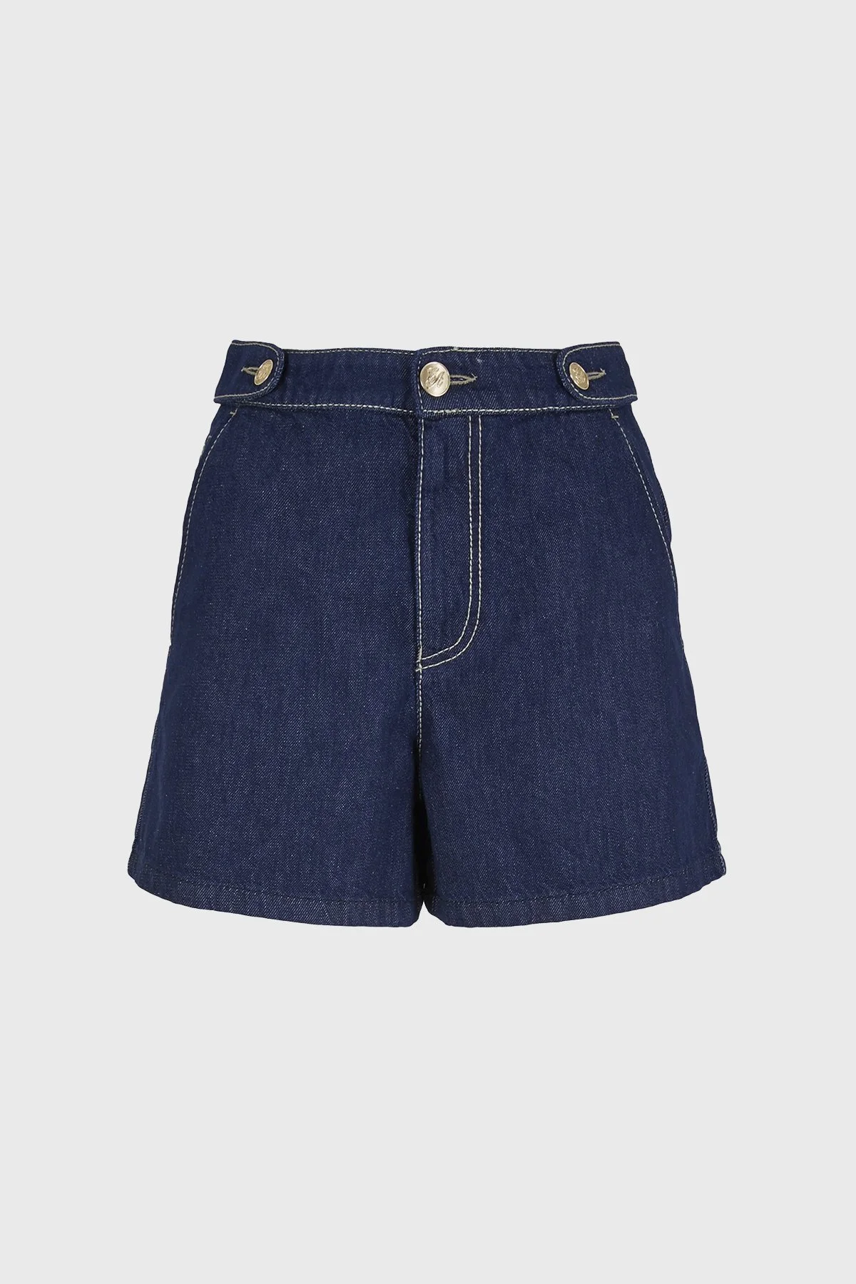 Emporio Armani Yüksek Bel Regular Fit Denim Kadın Short 3D2J6D 2DM1Z 0941 Lacivert - 5