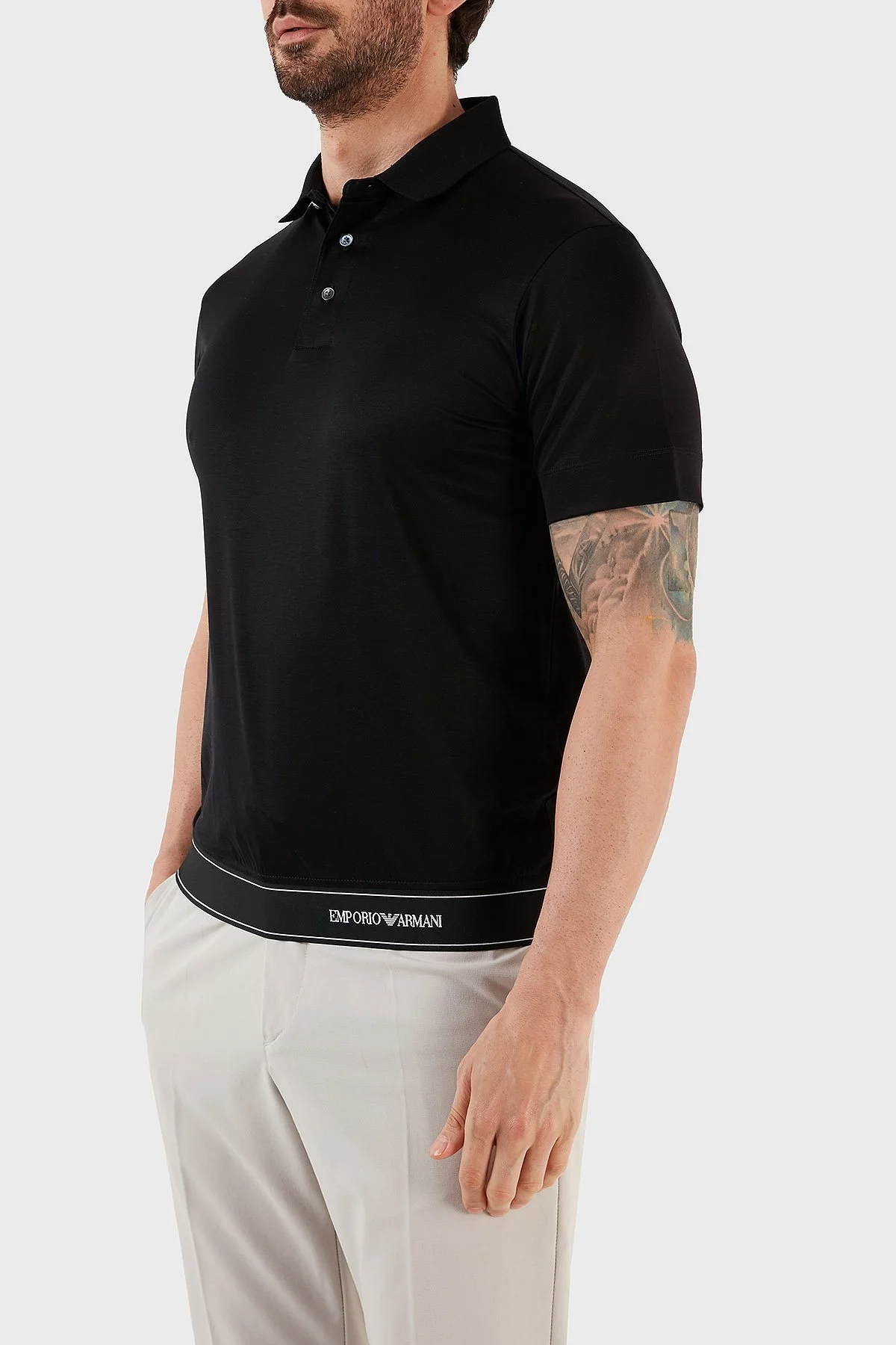 Emporio Armani Yumuşak Dokulu Regular Fit Düğmeli Erkek Polo T Shirt 3R1F76 1JUVZ 0999 SİYAH - 2