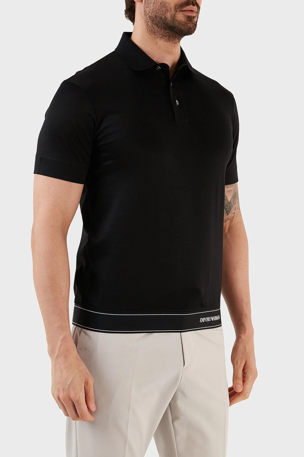 Emporio Armani Yumuşak Dokulu Regular Fit Düğmeli Erkek Polo T Shirt 3R1F76 1JUVZ 0999 SİYAH - 3