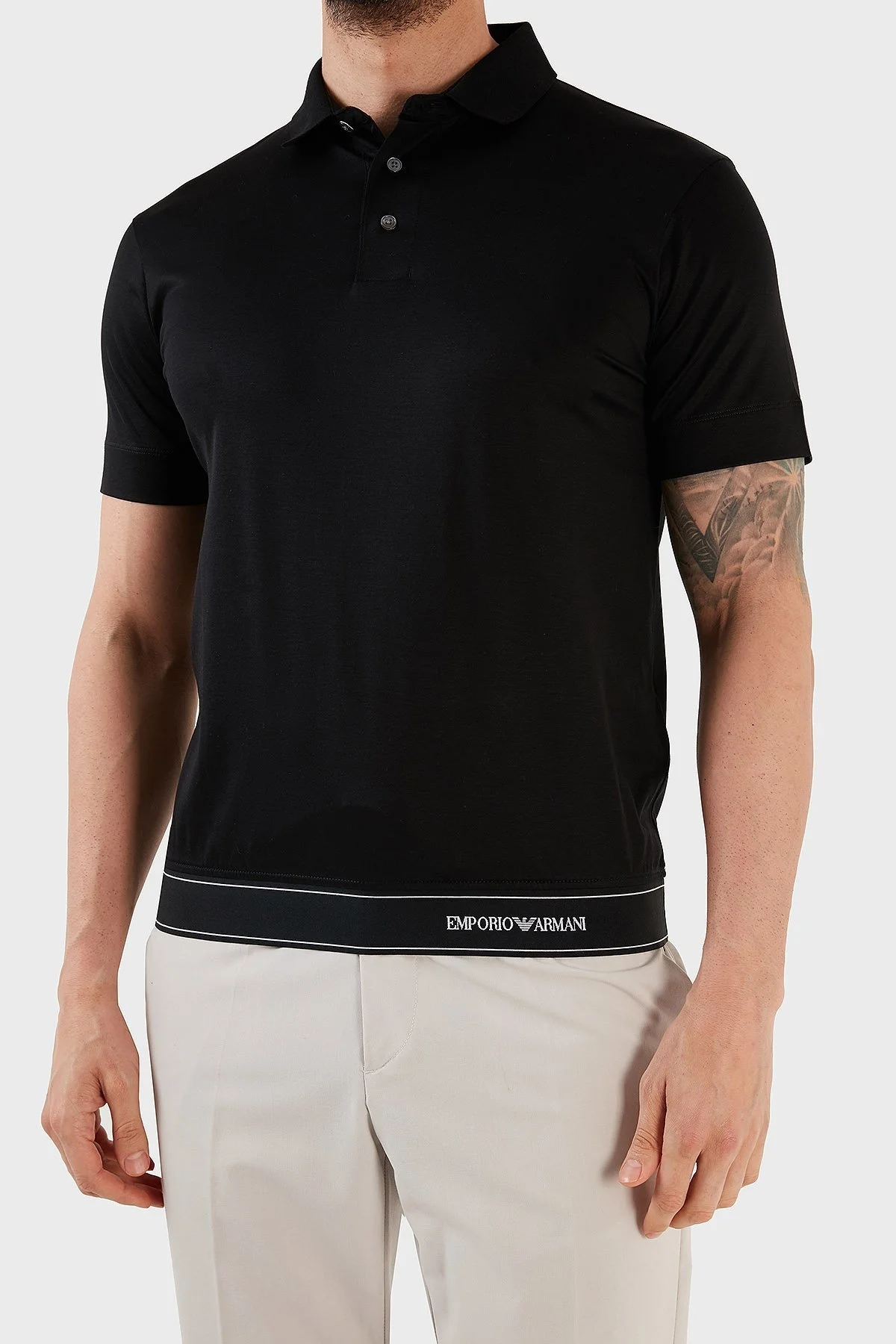 Emporio Armani Yumuşak Dokulu Regular Fit Düğmeli Erkek Polo T Shirt 3R1F76 1JUVZ 0999 SİYAH - 4
