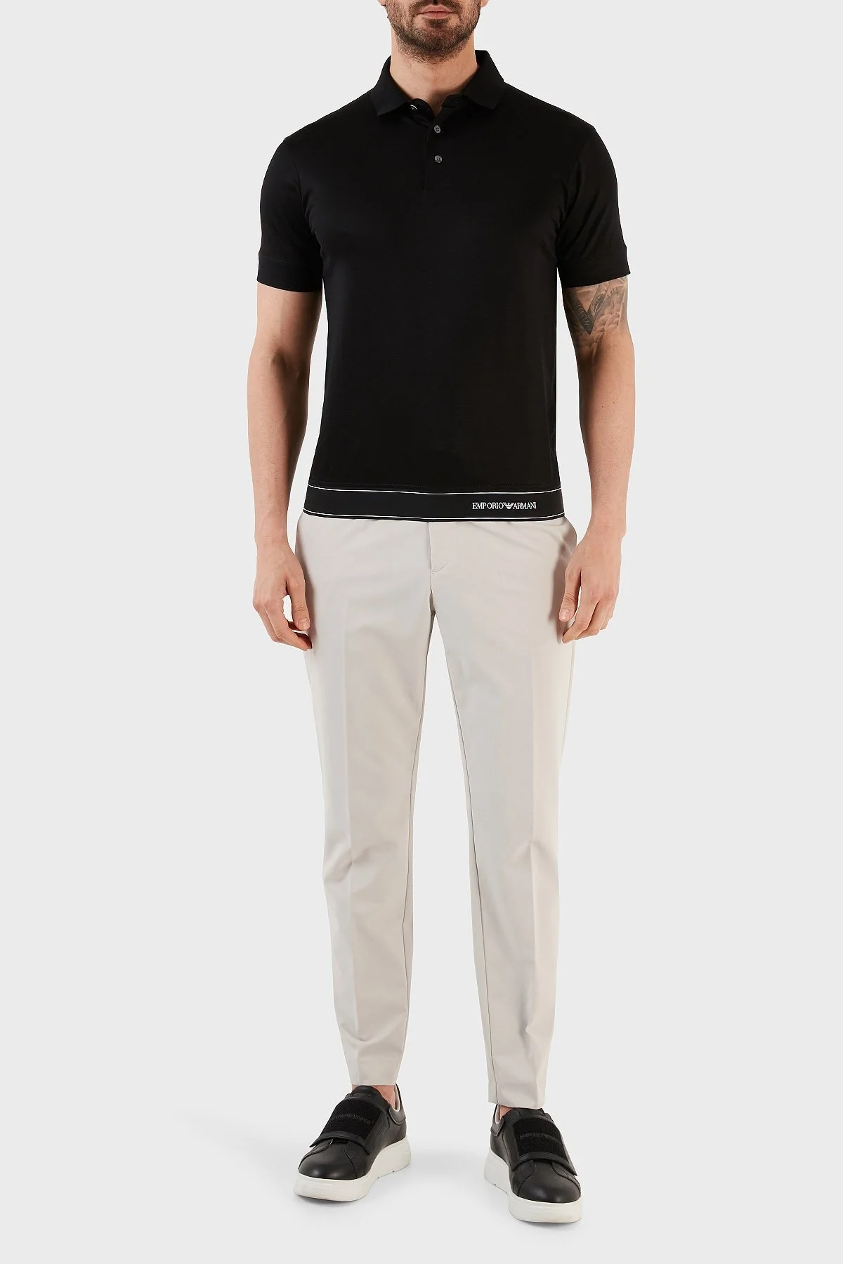 Emporio Armani Yumuşak Dokulu Regular Fit Düğmeli Erkek Polo T Shirt 3R1F76 1JUVZ 0999 SİYAH - 5