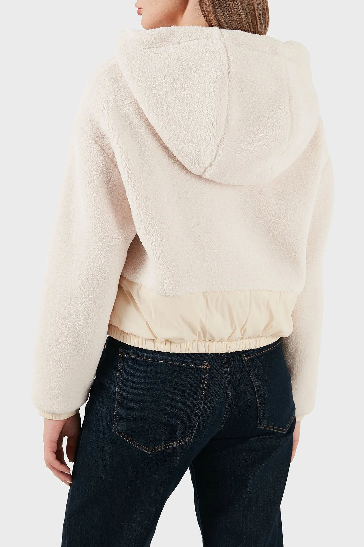 Emporio Armani Yumuşak Dokulu Regular Fit Kapüşonlu Bayan Mont EW001371 AF16465 U1144 EKRU - 3