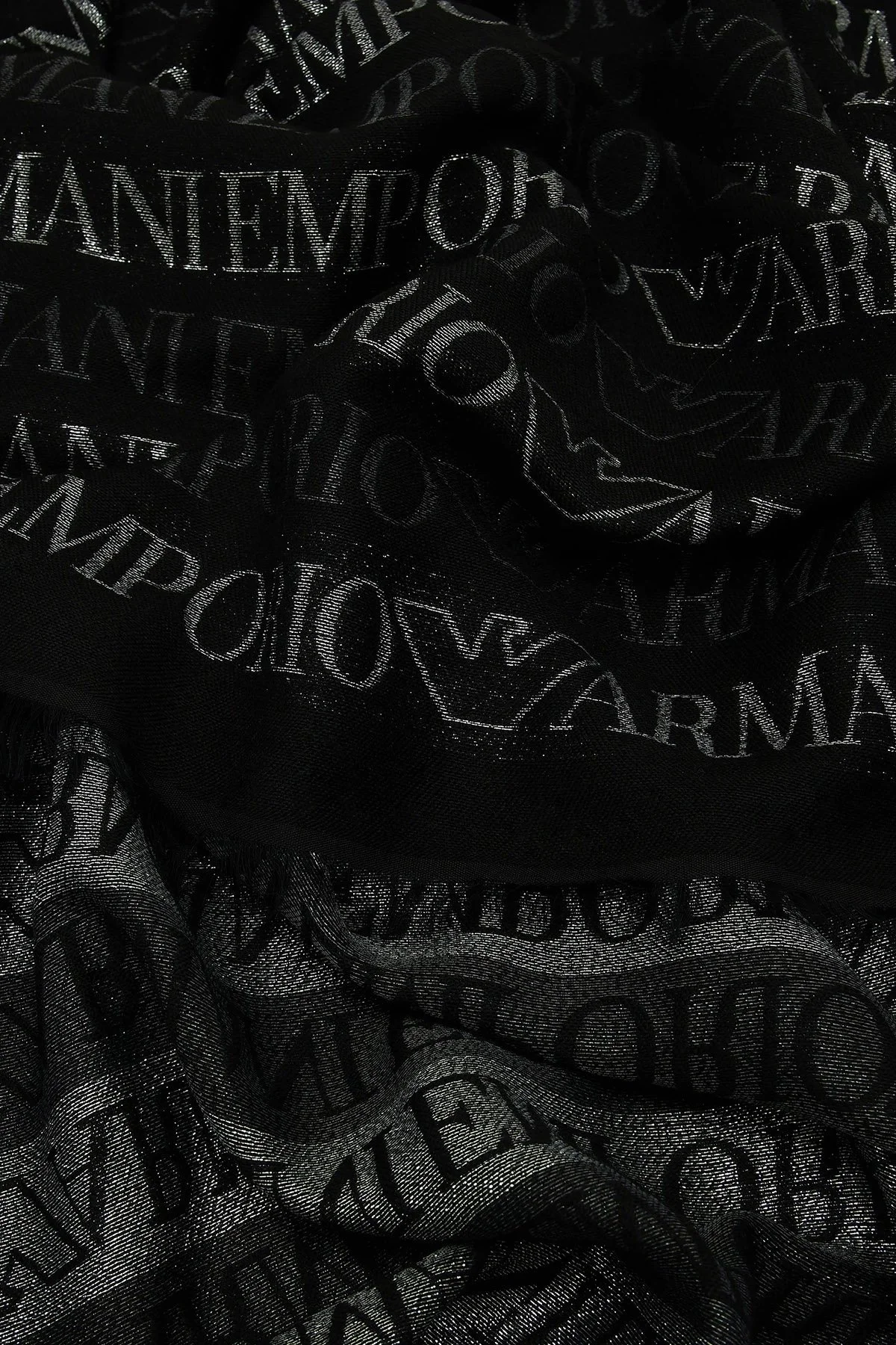 Emporio Armani Yün Karışımlı 74 x 180 cm Unisex Şal 635271 3F309 00020 SİYAH - 2