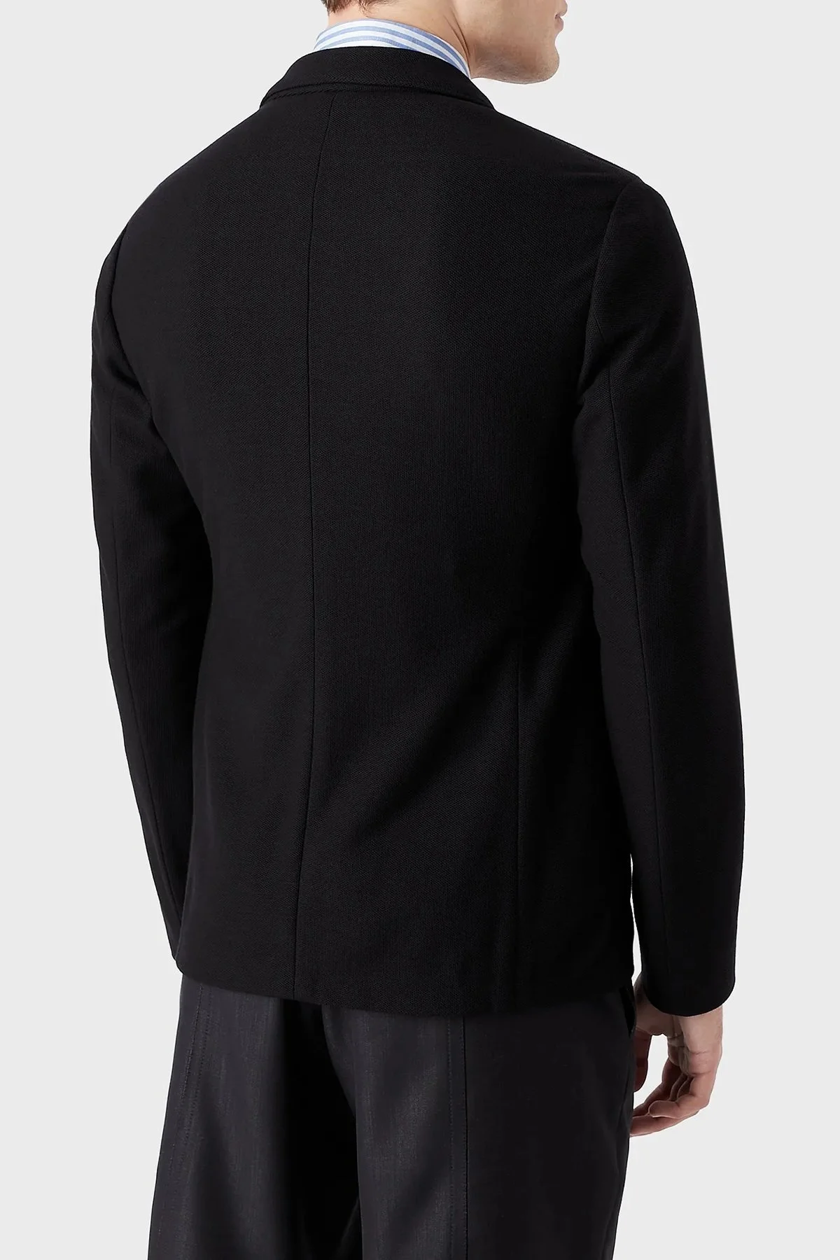 Emporio Armani Yün Karışımlı Çift Cepli Mono Yaka Regular Fit Erkek Ceket H31G37 C1055 999 SİYAH - 7