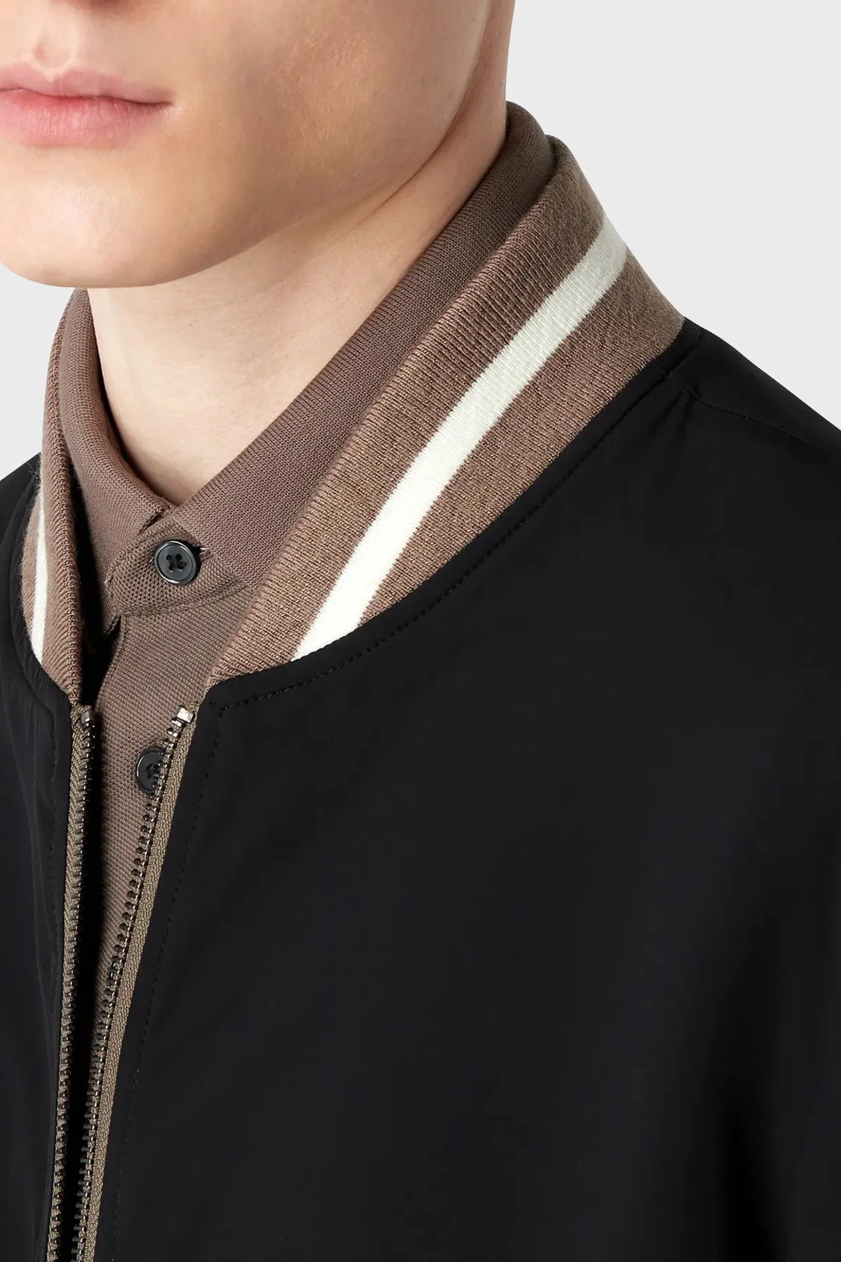 Emporio Armani Yün Karışımlı Fermuarlı Çift Taraflı Blazer Erkek Ceket 6R1G74 1NFVZ 0440 SÜTLÜ KAHVE - 4