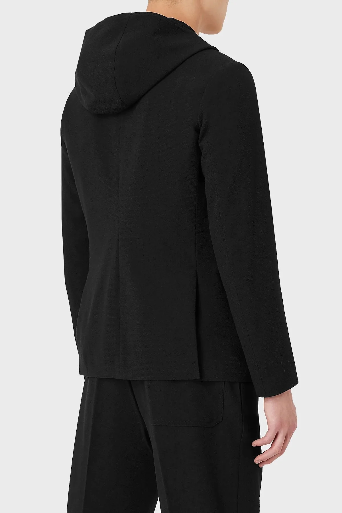 Emporio Armani Yün Karışımlı Kapüşonlu Slim Fit Erkek Ceket 6K1GN6 1NQCZ 0999 SİYAH - 2