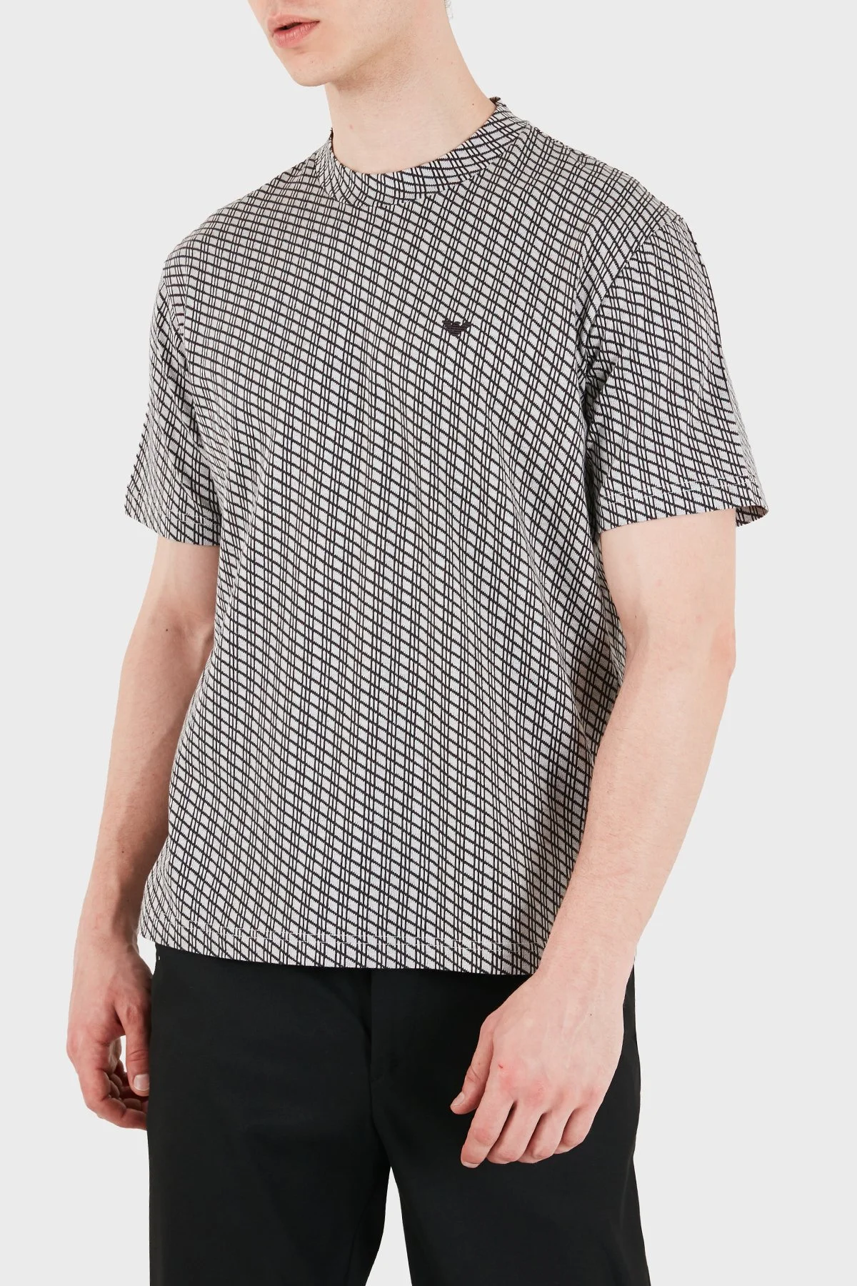 Emporio Armani Yün Karışımlı Kaşmir Örme Detaylı Regular Fit Erkek T Shirt EM005546 AF25181 F1009 GRİ - 4