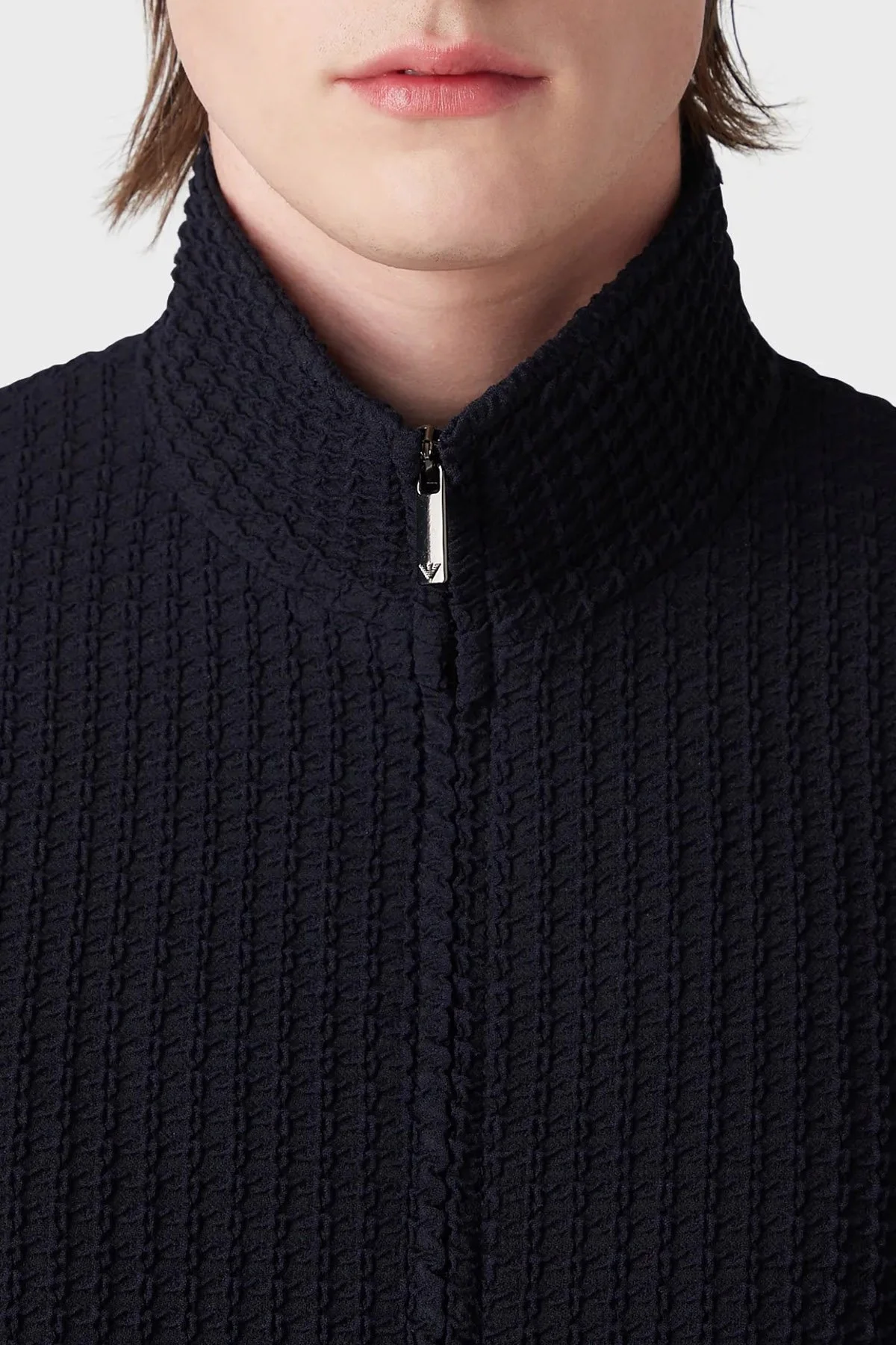 Emporio Armani Yün Karışımlı Regular Fit Astarsız Dik Yaka Erkek Mont D41R29 D1017 922 LACİVERT - 2